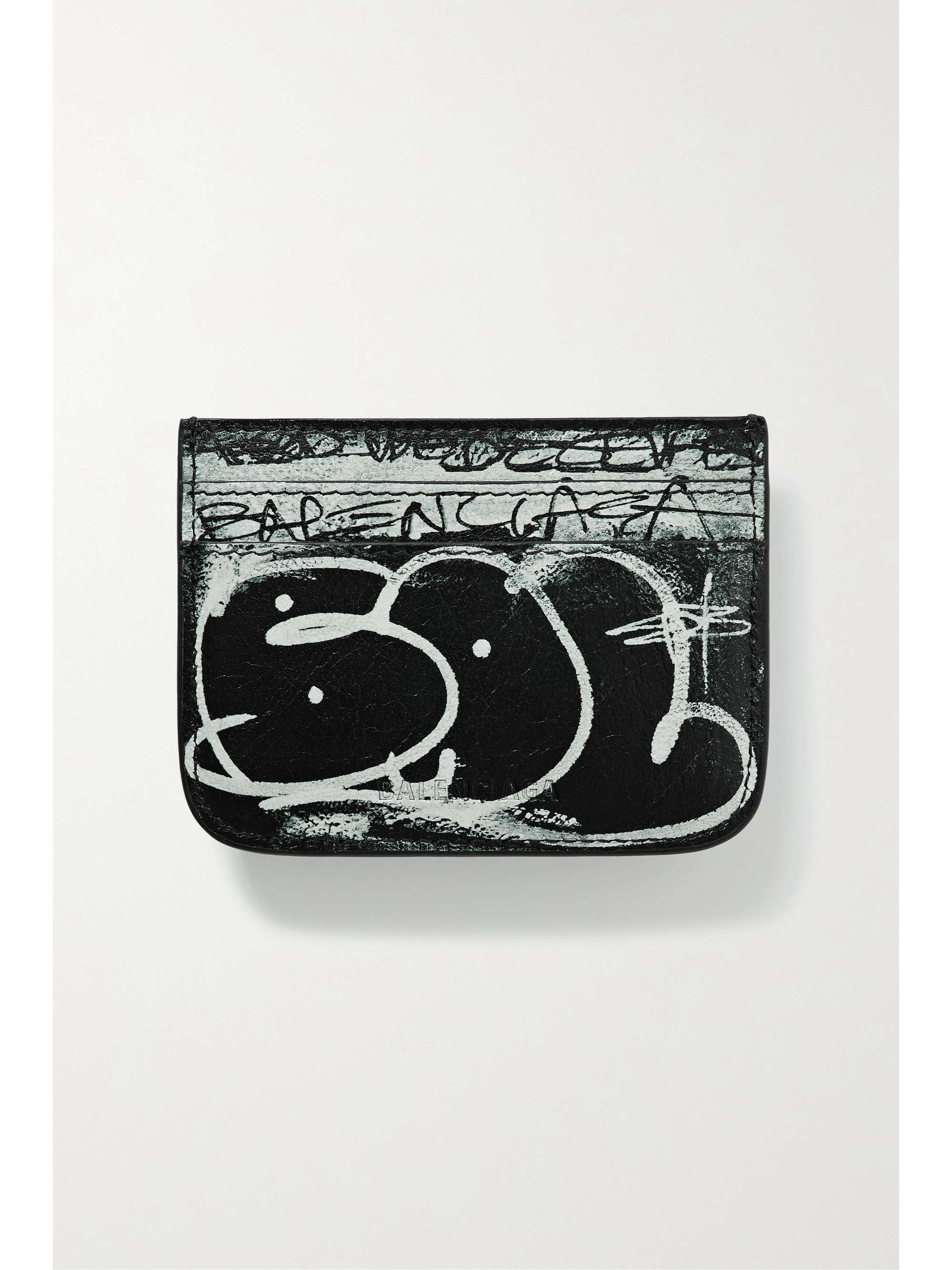 BALENCIAGA Le Cagole graffiti studded leather cardholder