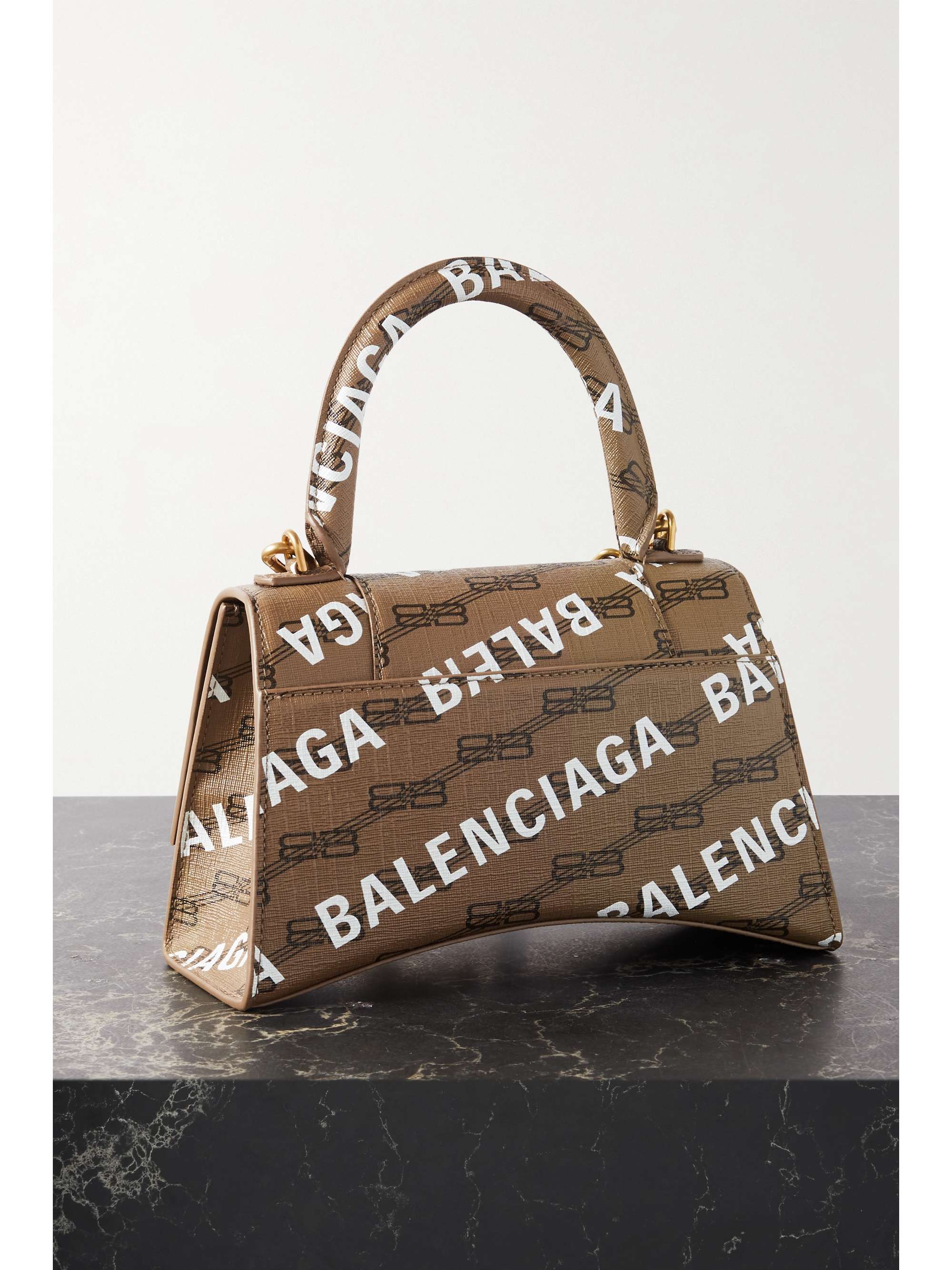 Hourglass small printed coated-canvas tote