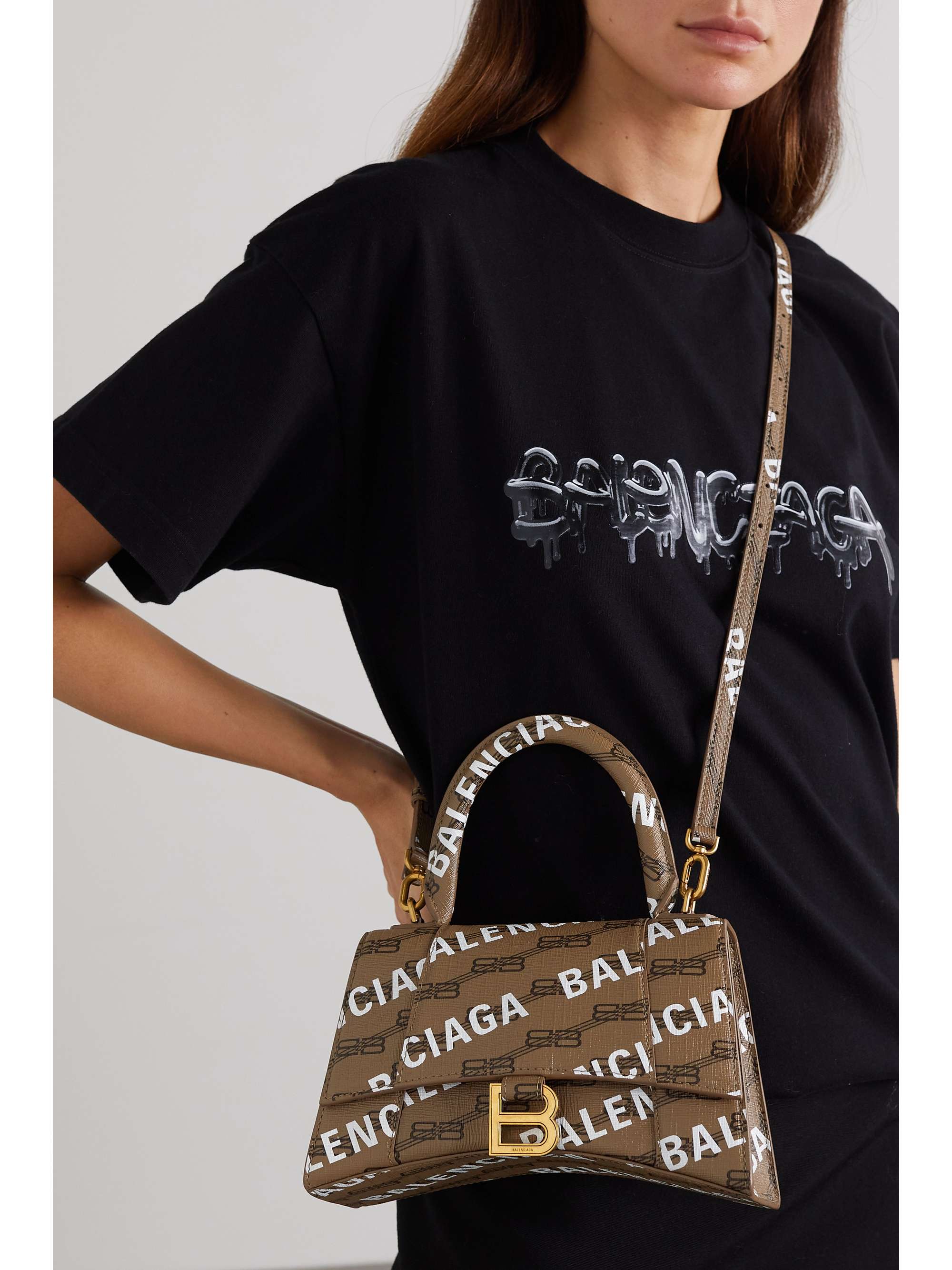 Hourglass small printed coated-canvas tote