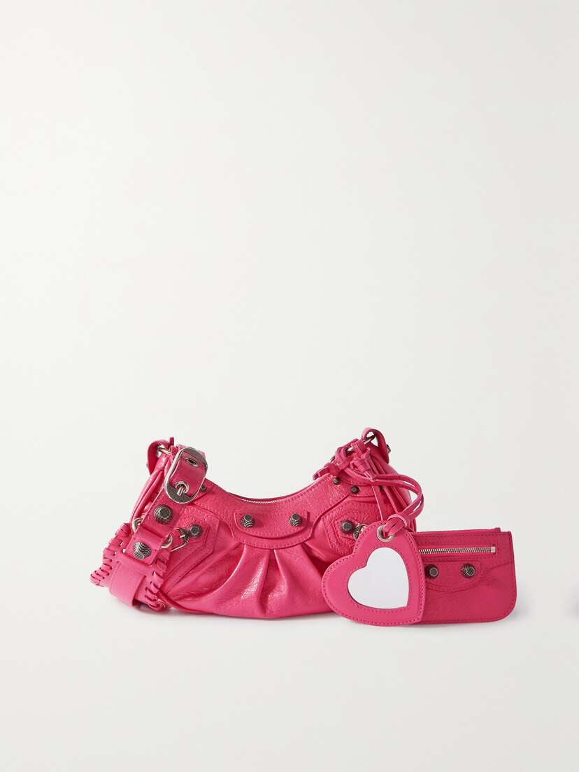 Balenciaga Le Cagole Xs Studded Crinkled-leather Shoulder Bag