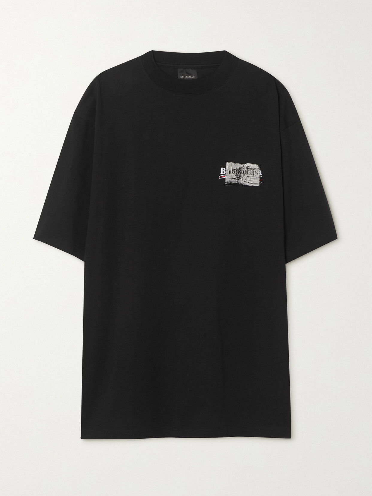 Balenciaga Printed Cotton-jersey T-shirt - Black