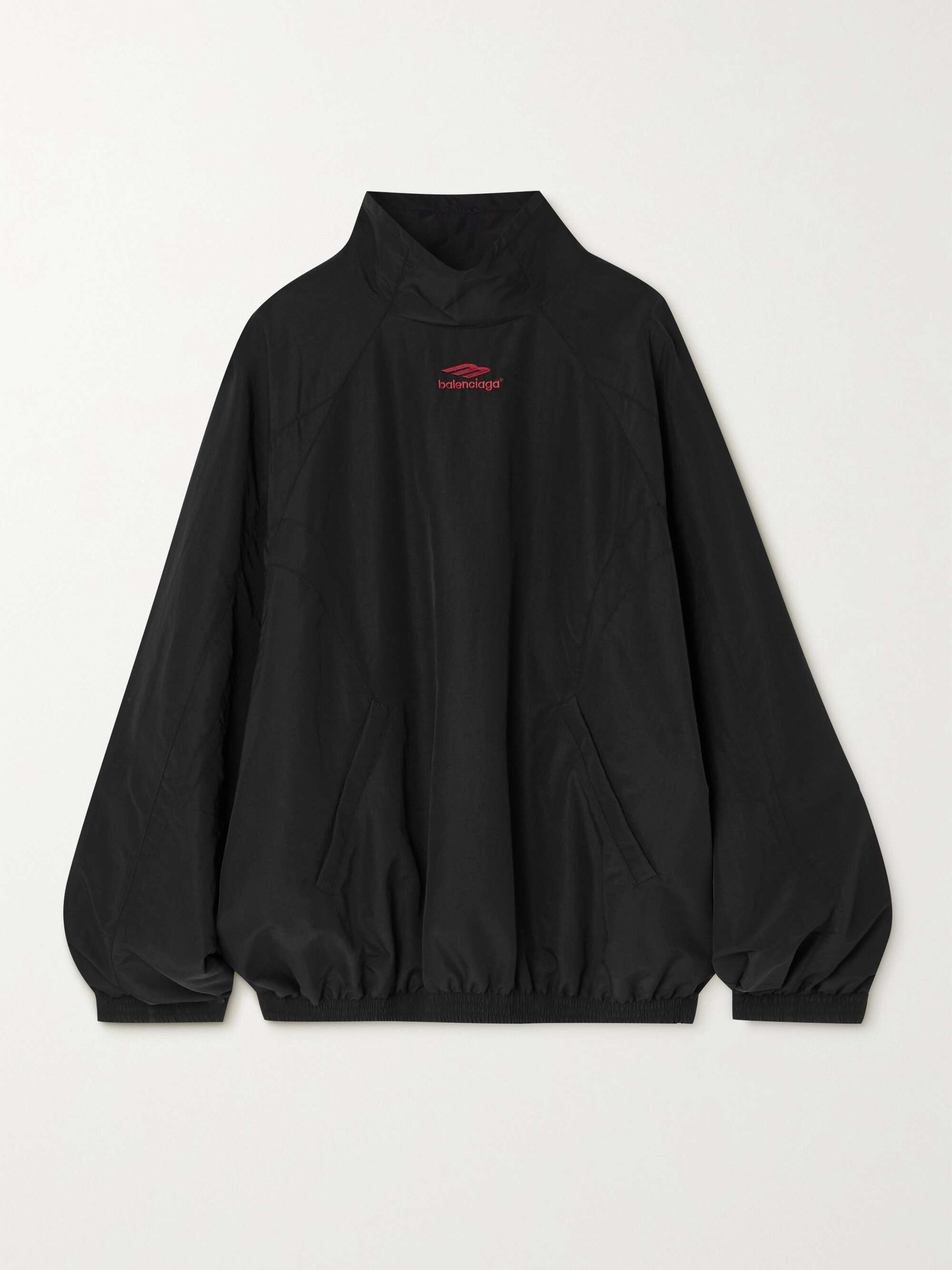 Oversized embroidered shell track jacket