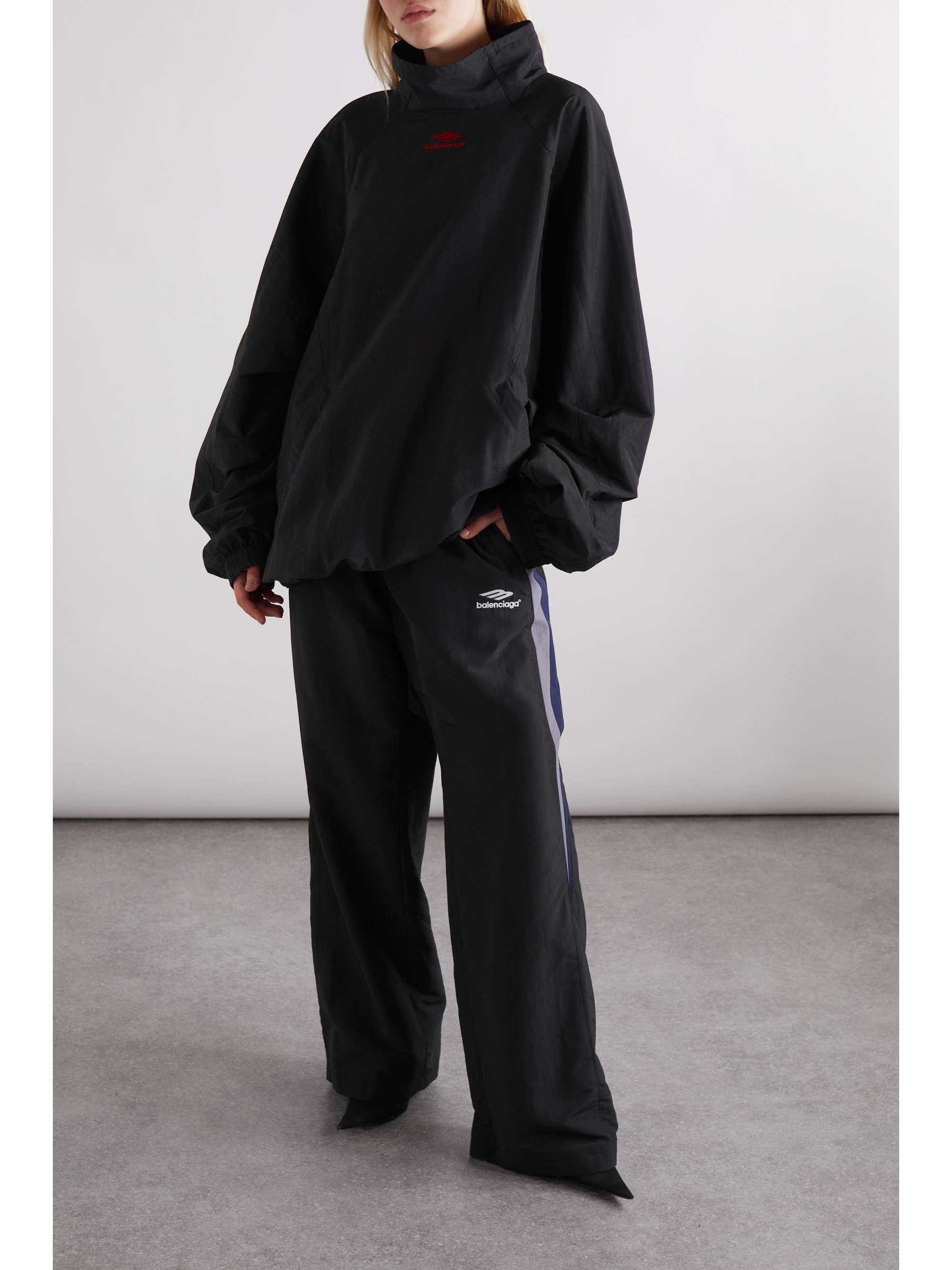 BALENCIAGA Oversized embroidered shell track jacket | NET-A-PORTER