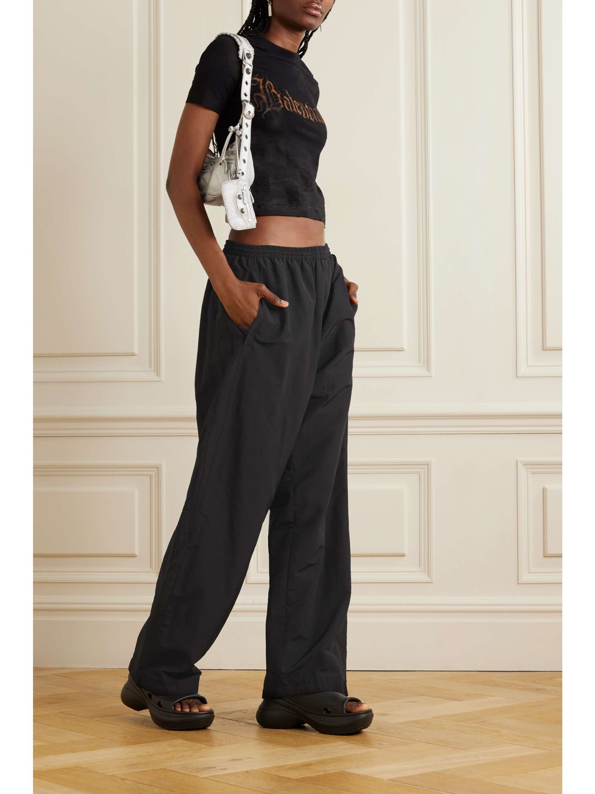 BALENCIAGA Embroidered shell track pants | NET-A-PORTER