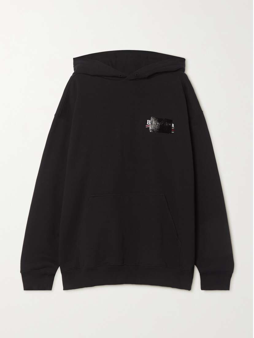Balenciaga Oversized Printed Cotton-jersey Hoodie