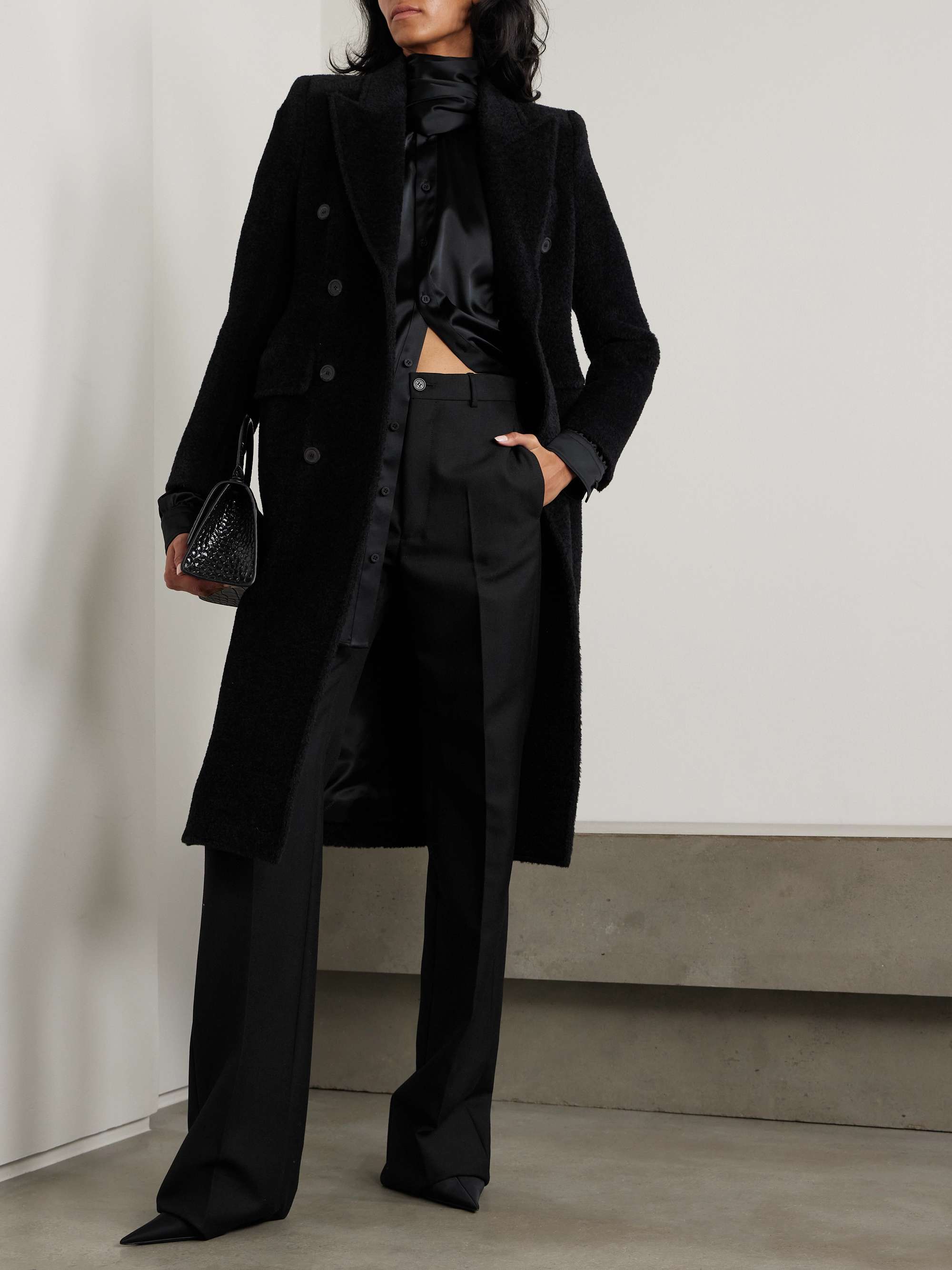 BALENCIAGA Hourglass double-breasted wool-blend twill coat