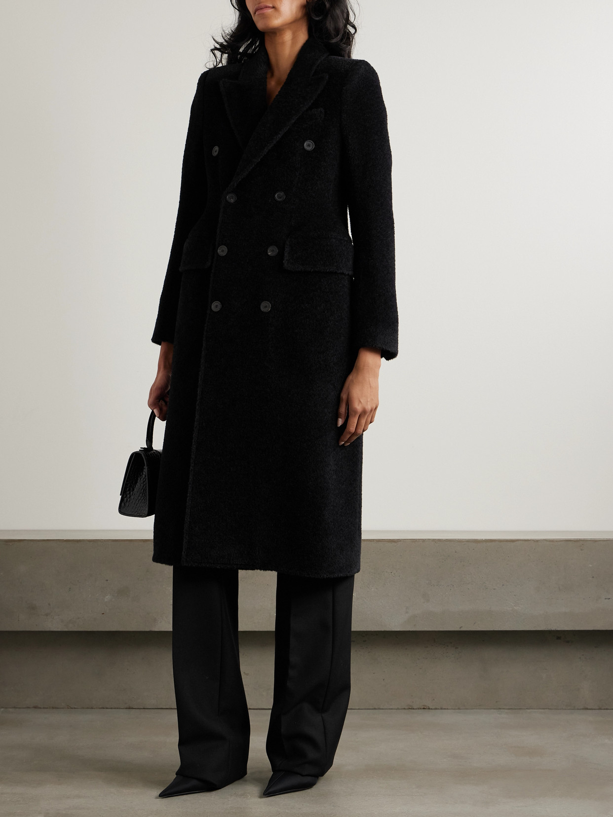 Hourglass Double-Breasted Wool-Blend Twill Coat
