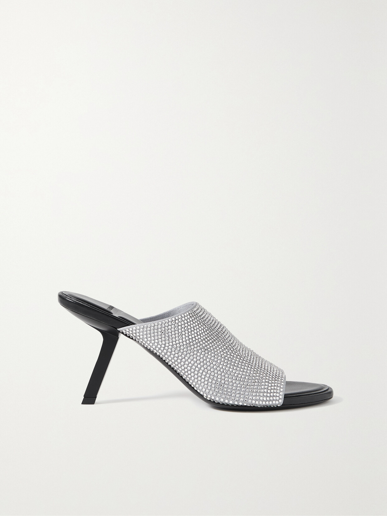 Balenciaga - Crystal-embellished Ribbed Stretch-jersey Mules - Silver