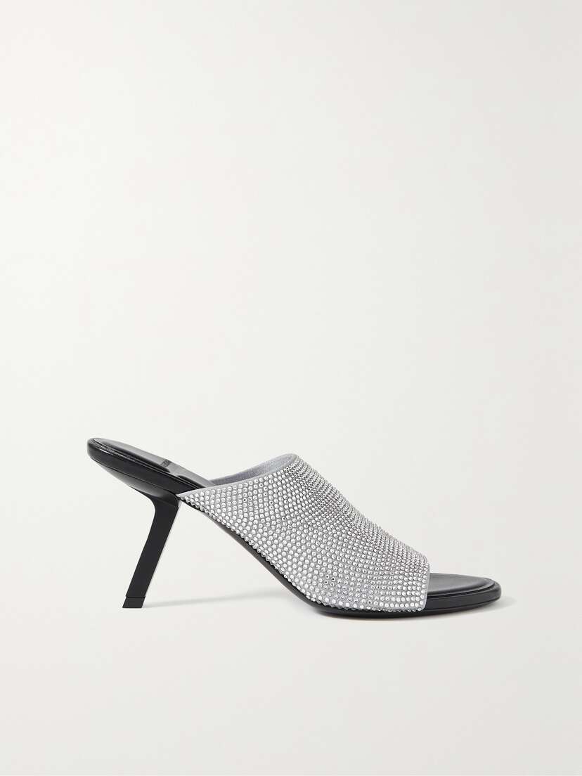 Balenciaga Crystal-embellished Ribbed Stretch-jersey Mules