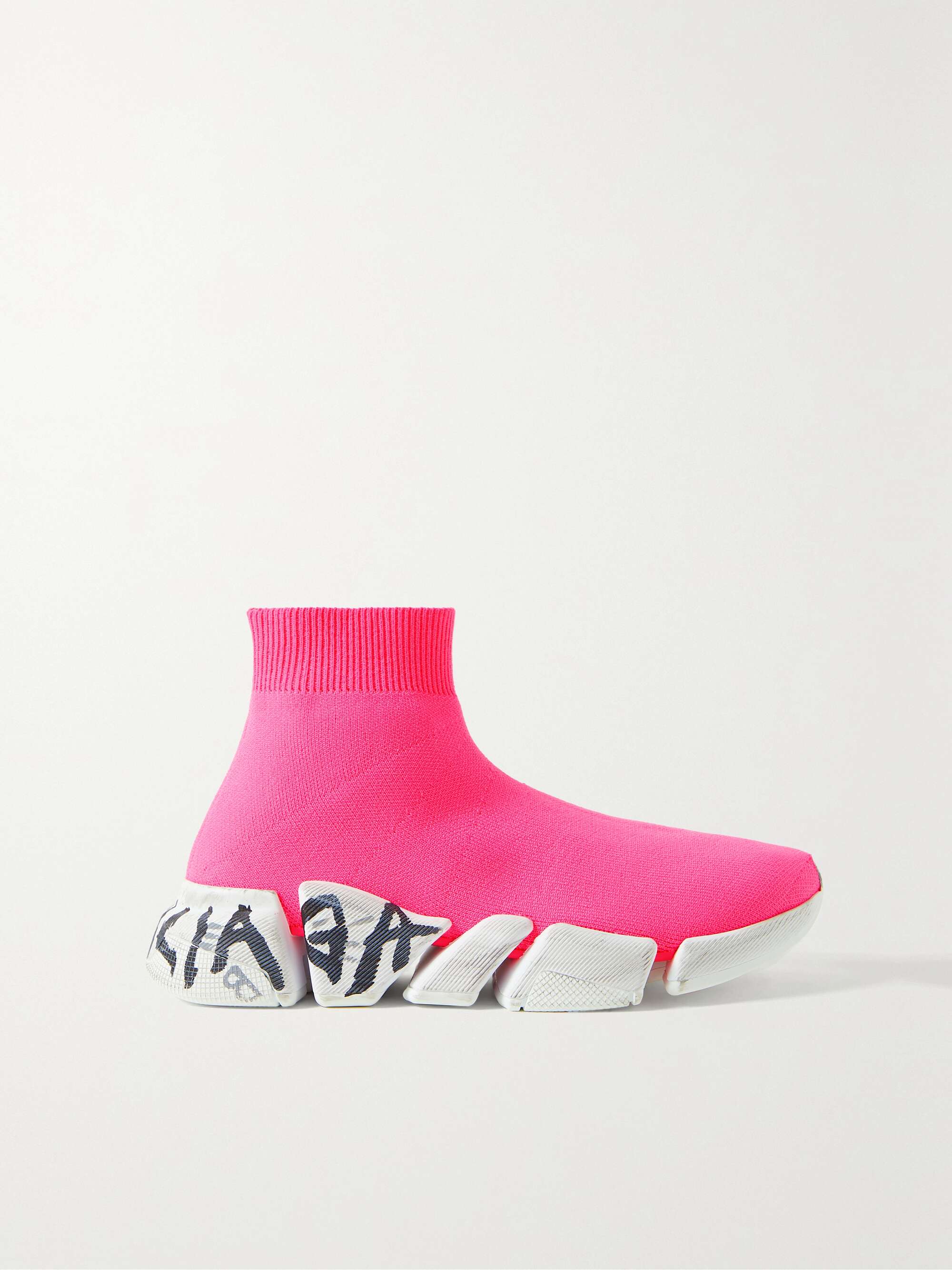 Baskets montantes en mailles stretch Speed 2.0 Graffiti BALENCIAGA pour femme NET A PORTER