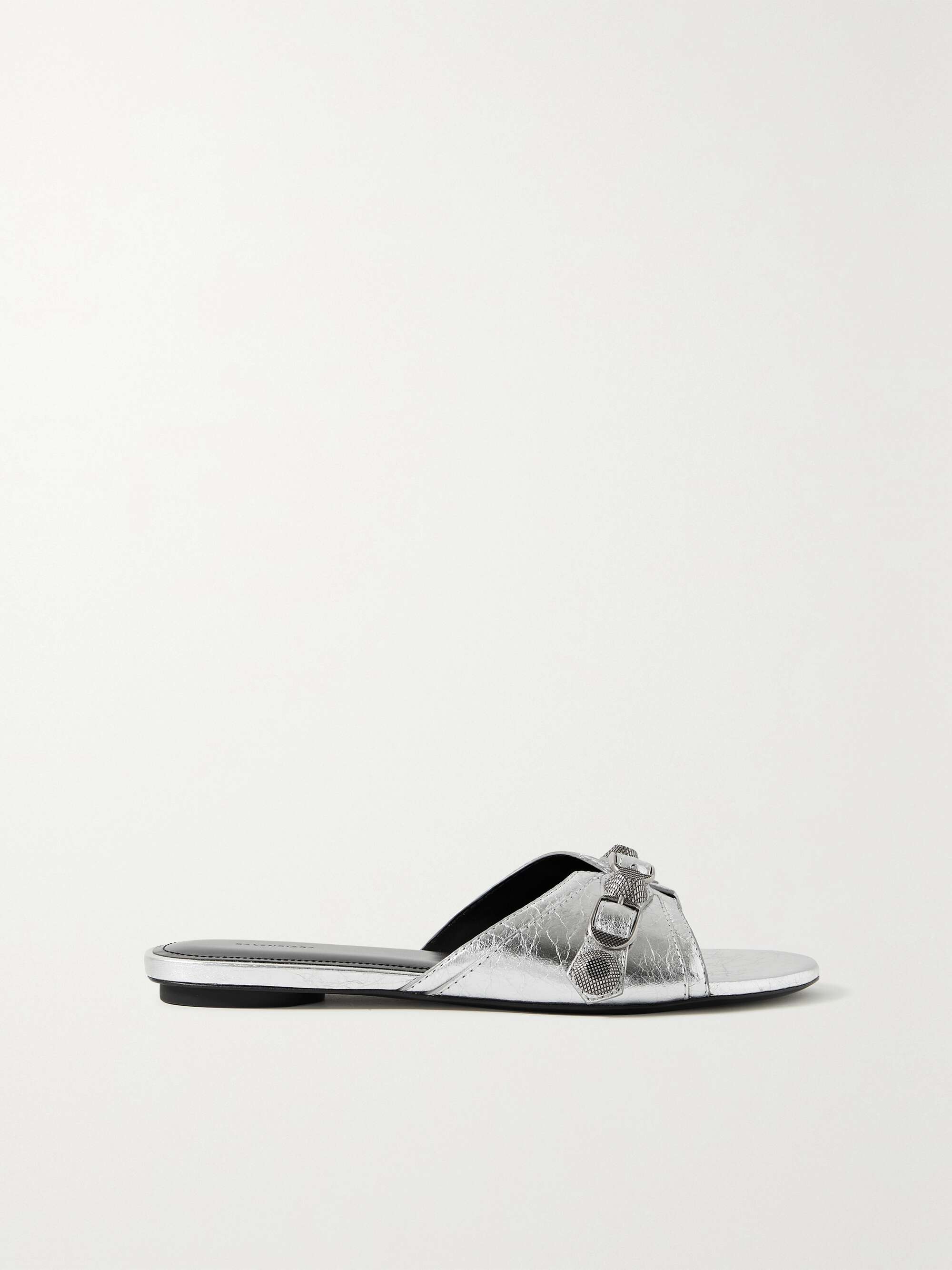 Skifte tøj software Modernisere BALENCIAGA Cagole embellished metallic textured-leather sandals | NET-A- PORTER