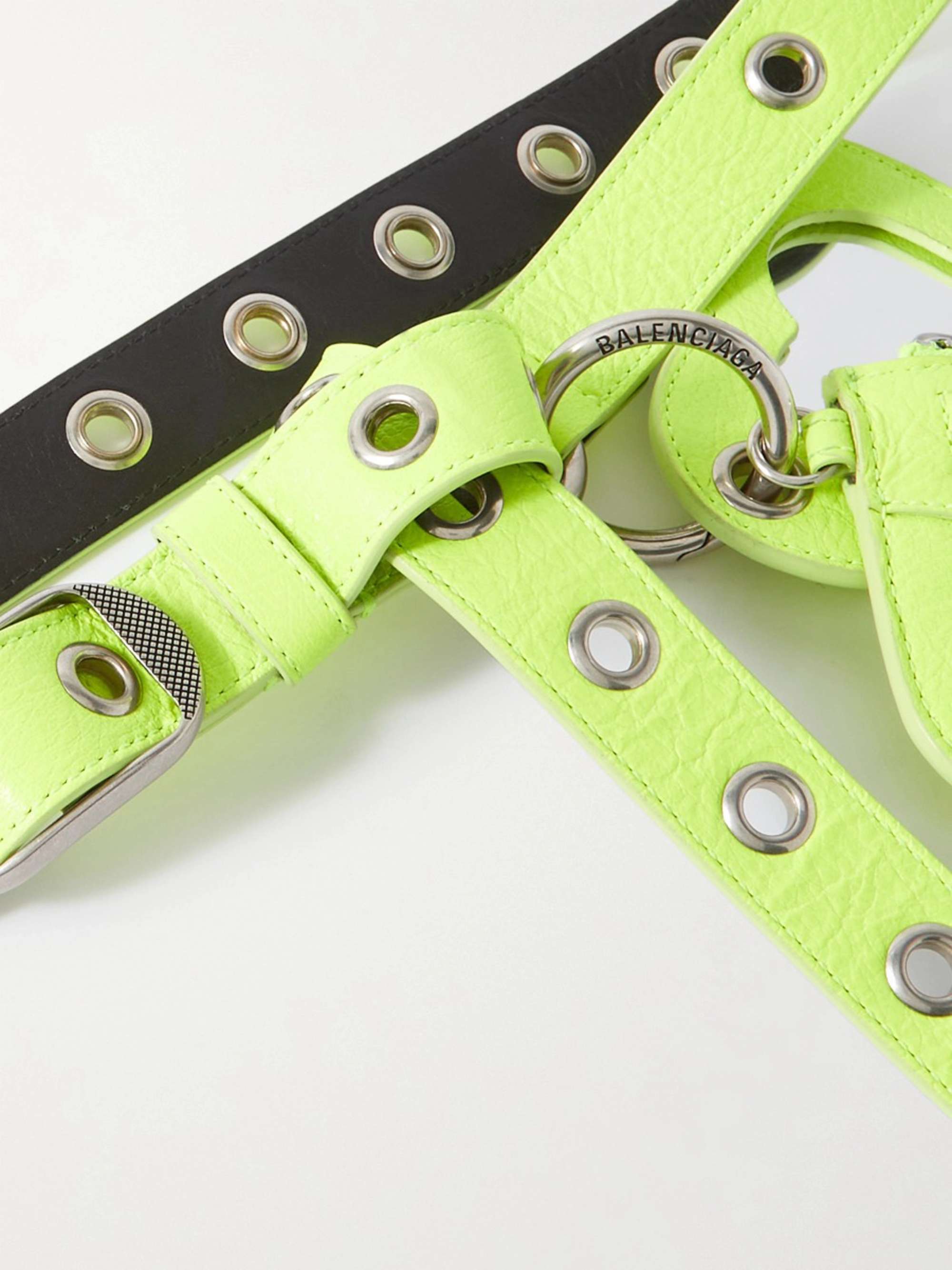 BALENCIAGA Le Cagole embellished crinkled-leather belt
