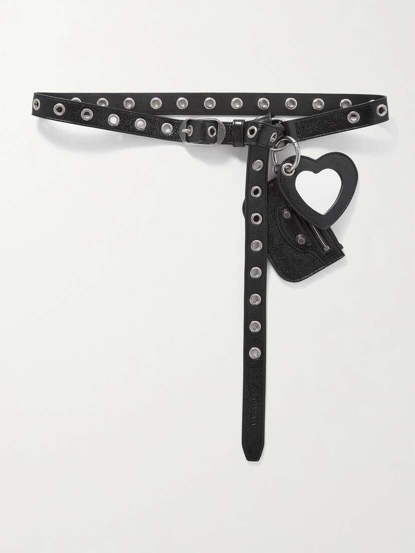 Balenciaga Le Cagole Embellished Crinkled-leather Belt