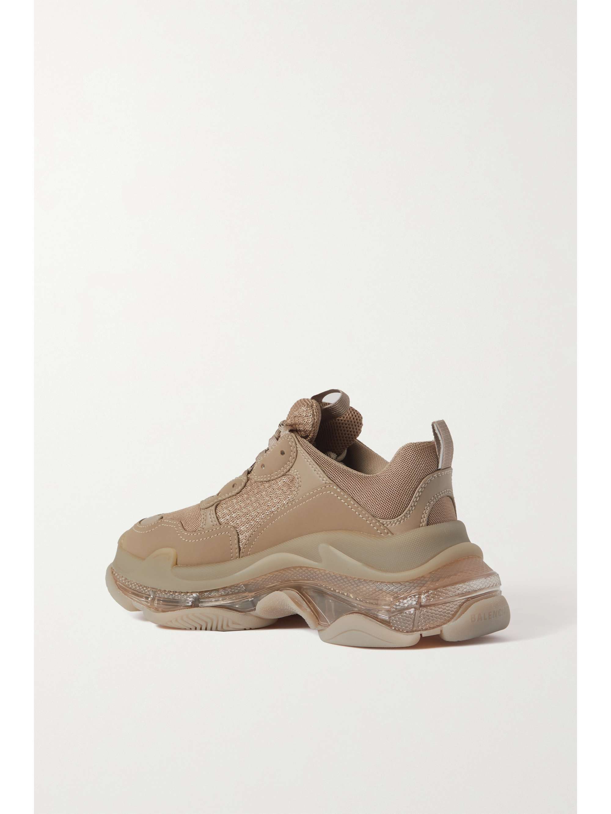 BALENCIAGA Triple S logo-embroidered leather, nubuck and mesh sneakers