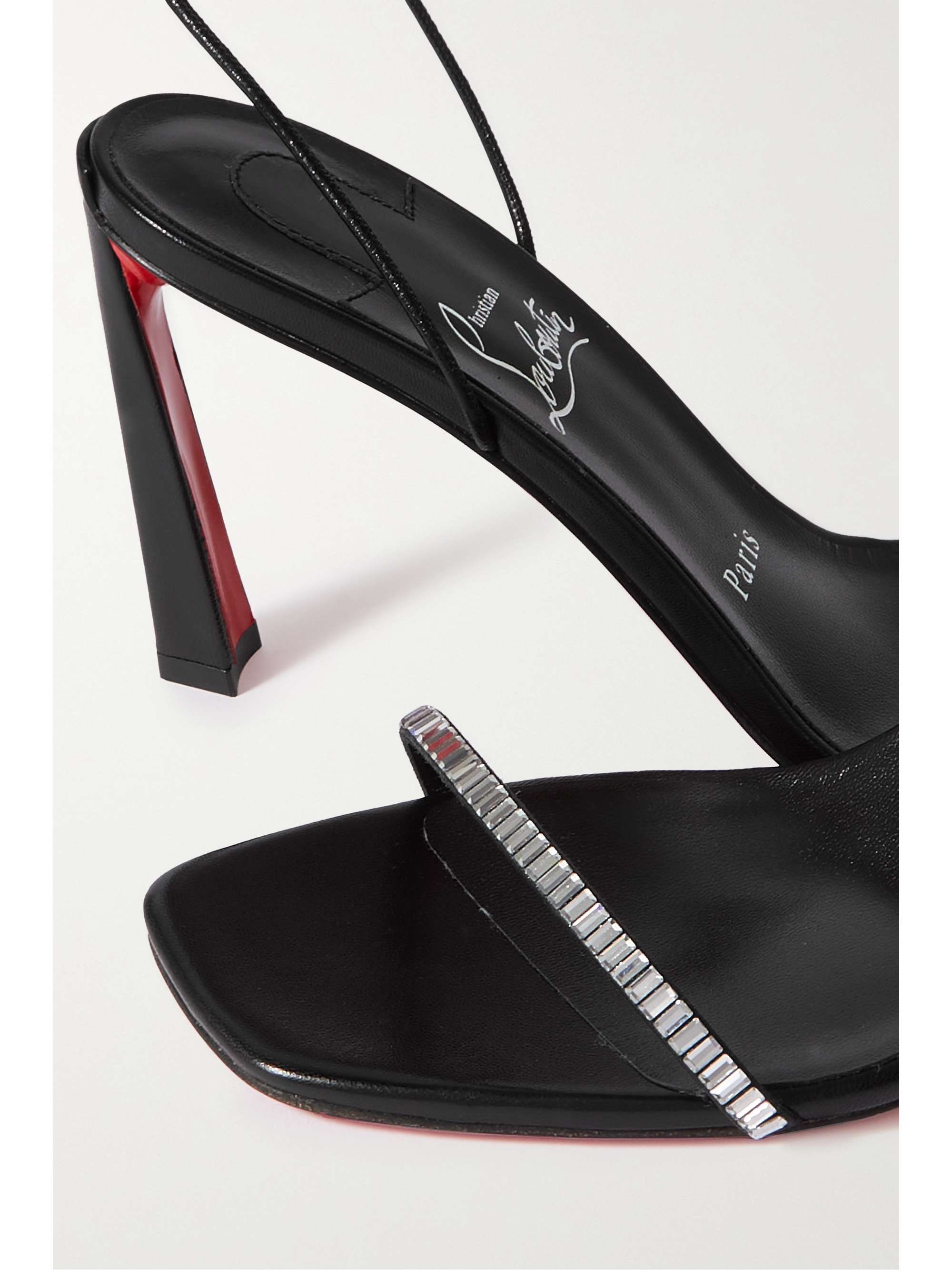 CHRISTIAN LOUBOUTIN Condora Lacestrass 85 crystal-embellished leather sandals