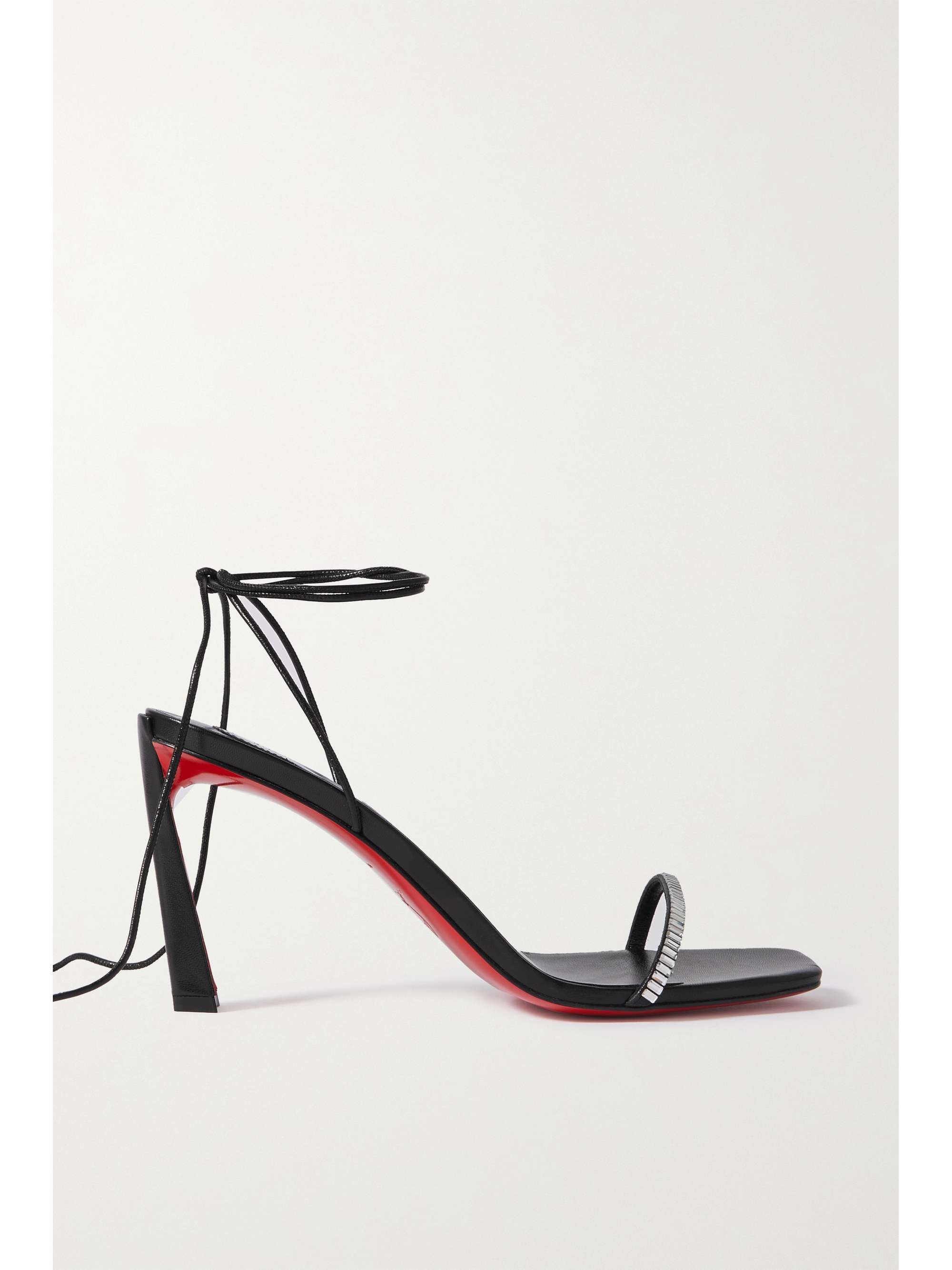 Christian Louboutin Open-toe Lace Up Heel Sandals in Black