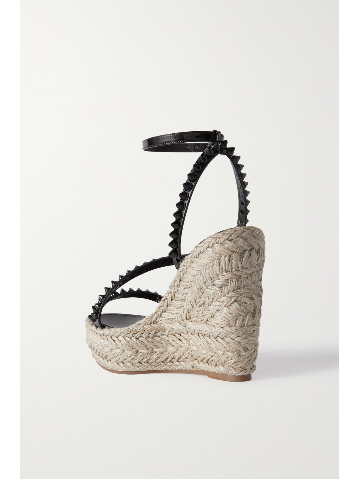 Christian Louboutin Mafaldina Zeppa Spike Platform Wedge Espadrille In Black