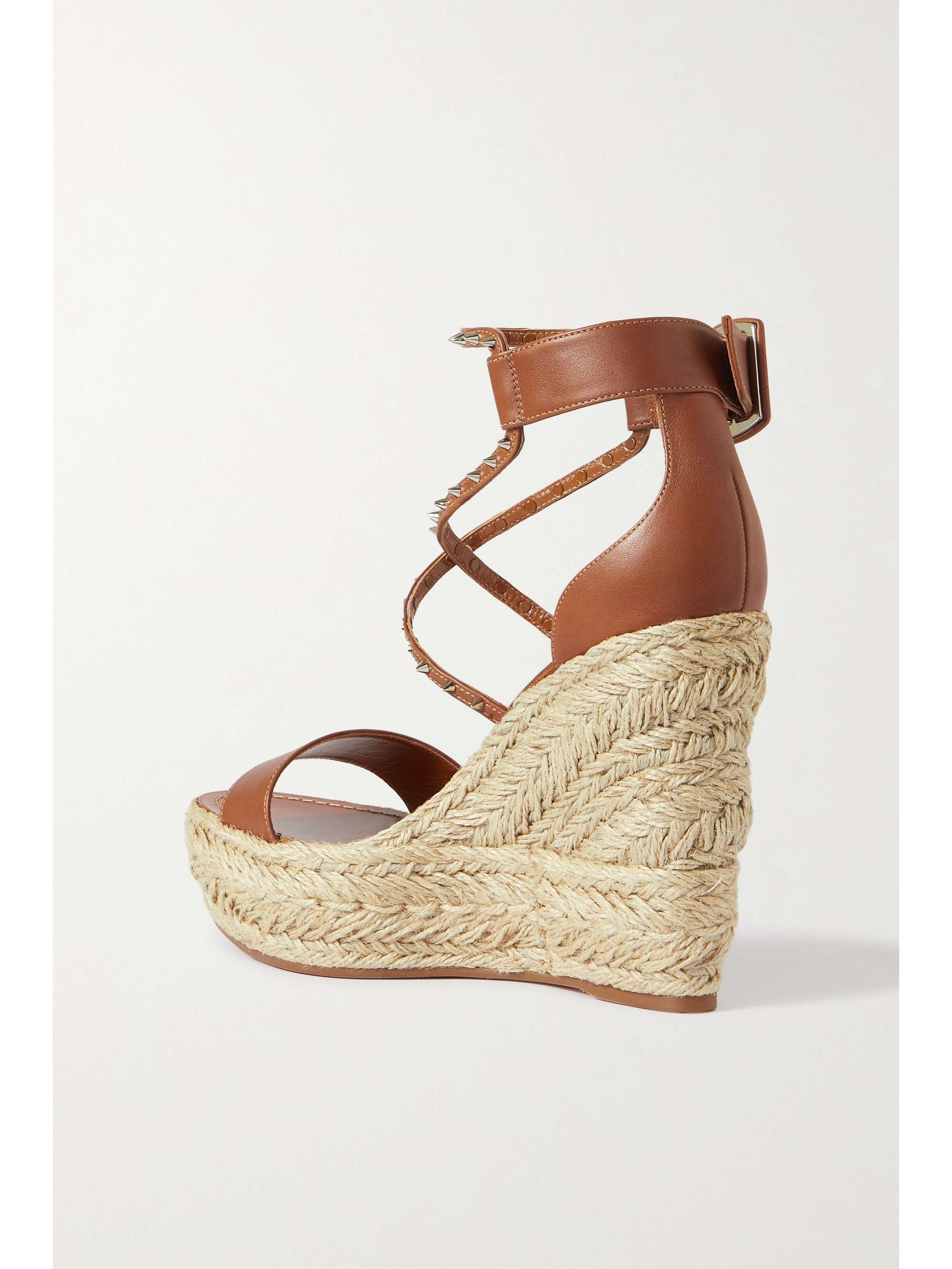 CHRISTIAN LOUBOUTIN Chocazeppa 120 studded leather espadrille wedge sandals