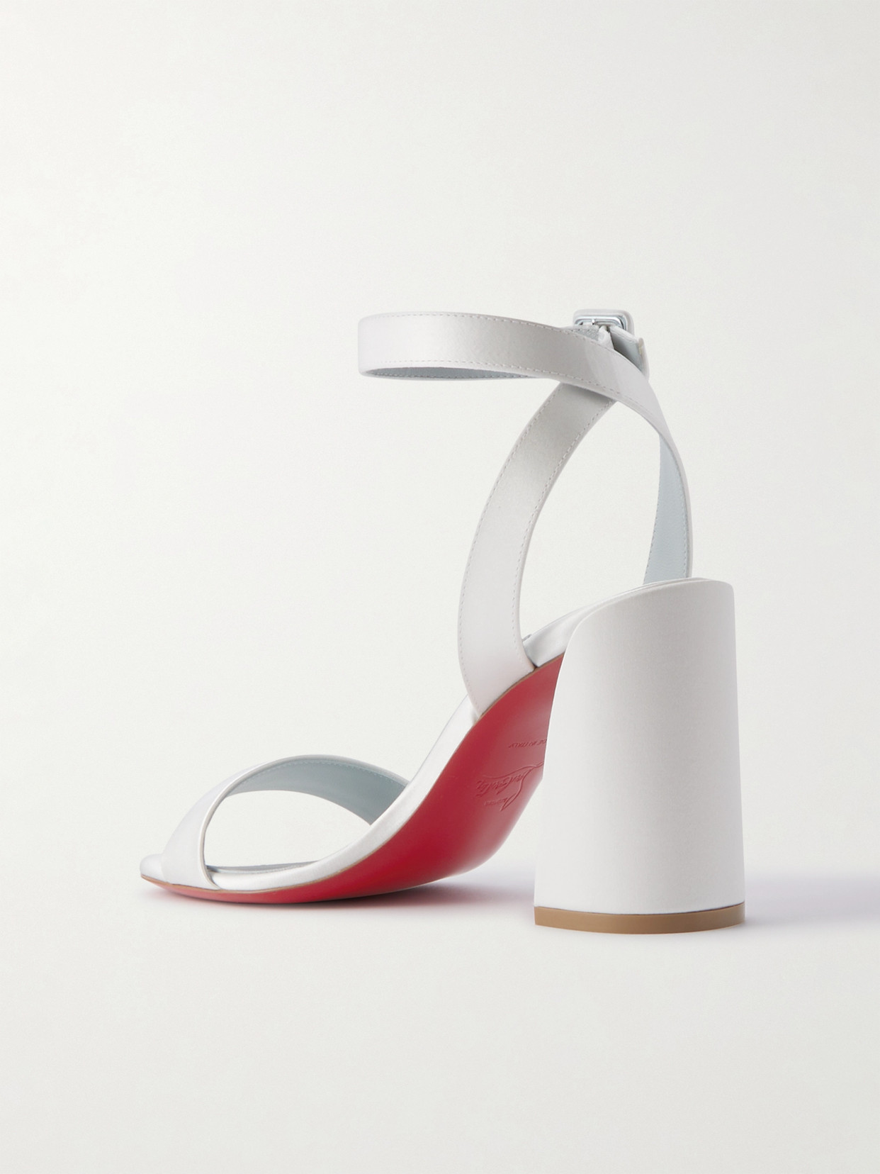 Christian Louboutin Miss Sabina 85 Satin Sandals In White