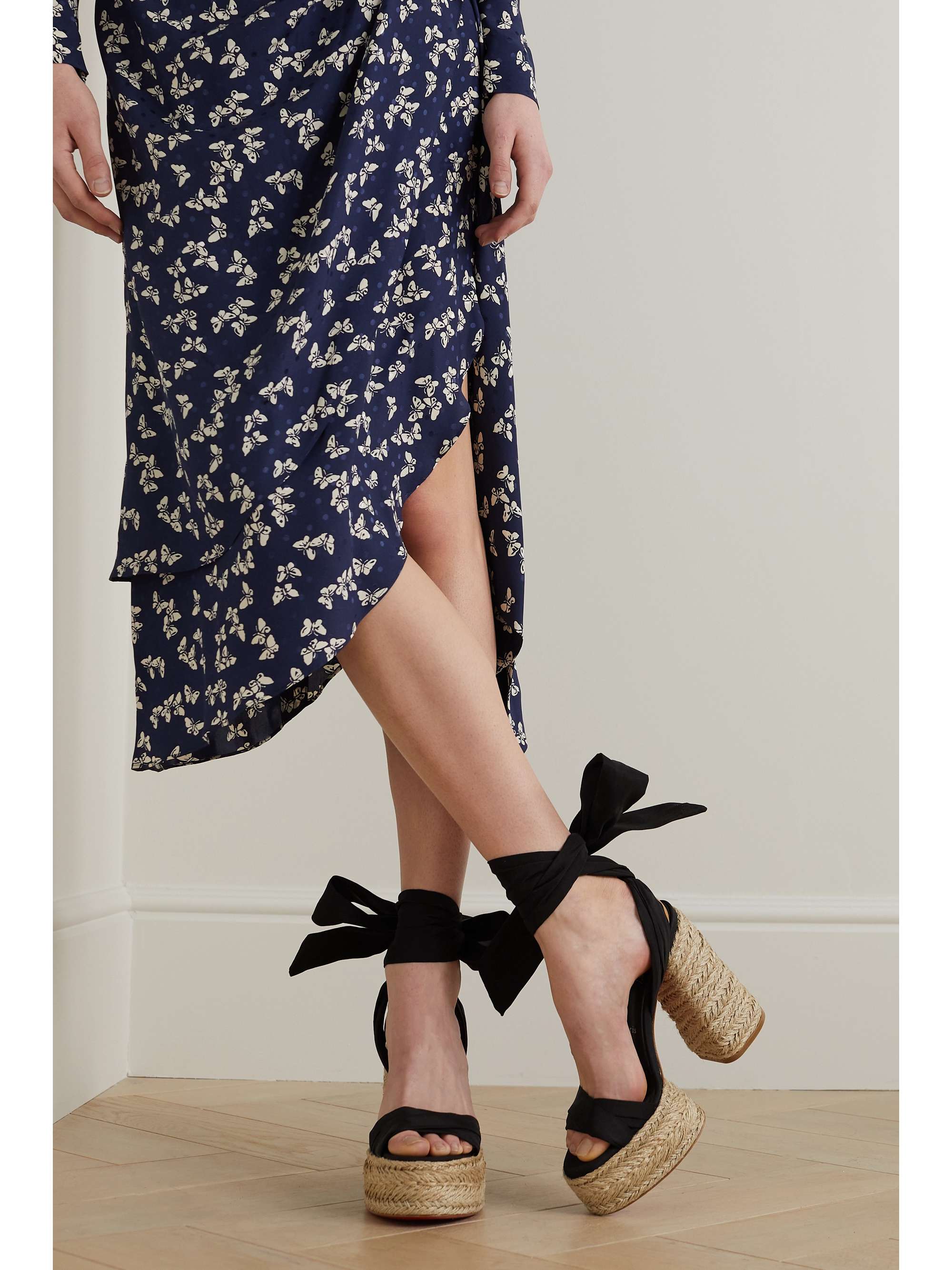 CHRISTIAN LOUBOUTIN Mariza du Desert 130 gabardine espadrille platform sandals