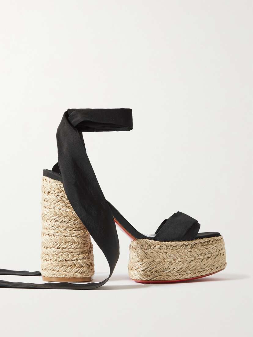 Christian Louboutin Mariza Du Desert 130 Gabardine Espadrille Platform Sandals