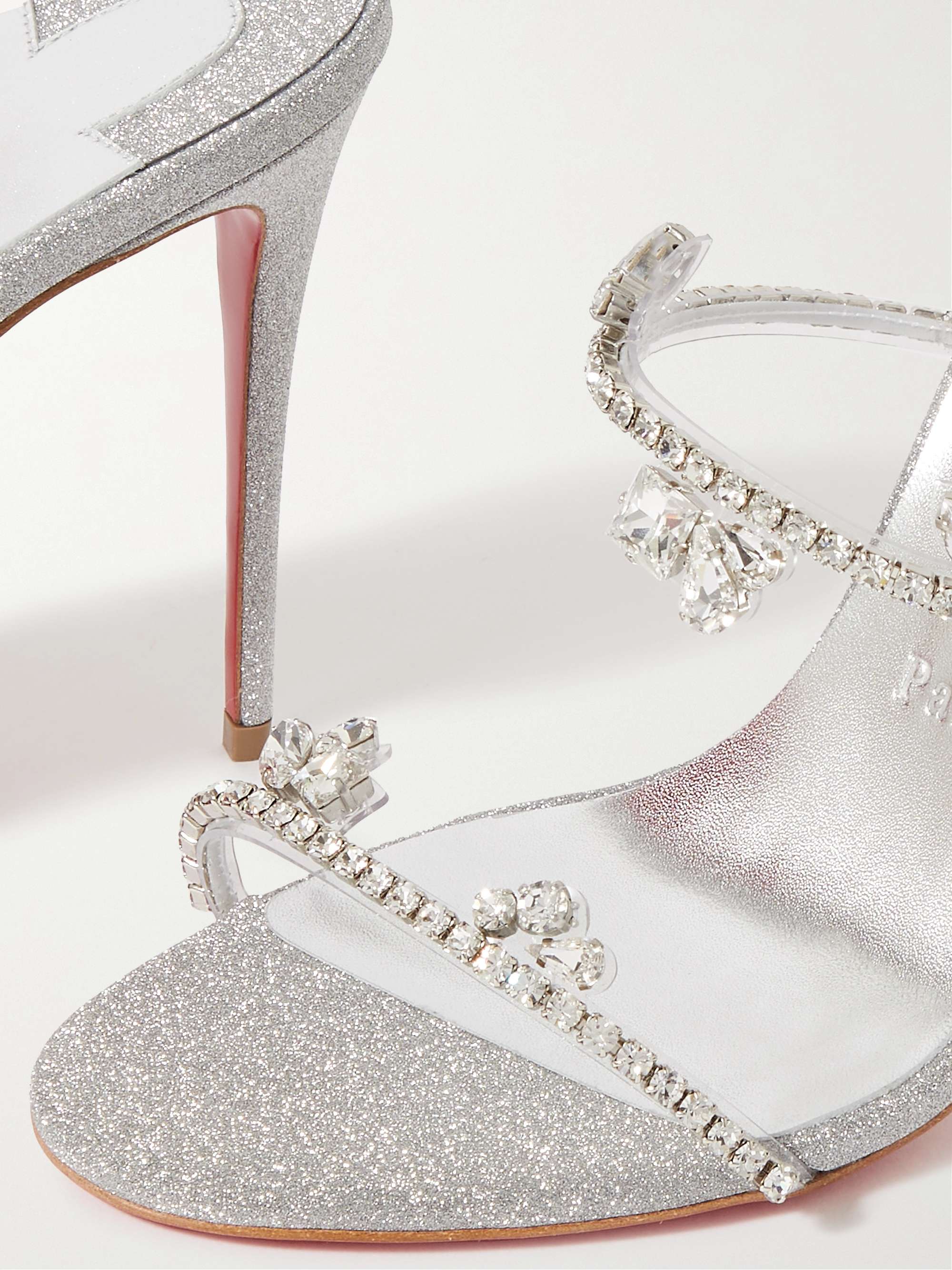 CHRISTIAN LOUBOUTIN Just Queen 100 crystal-embellished PVC mules