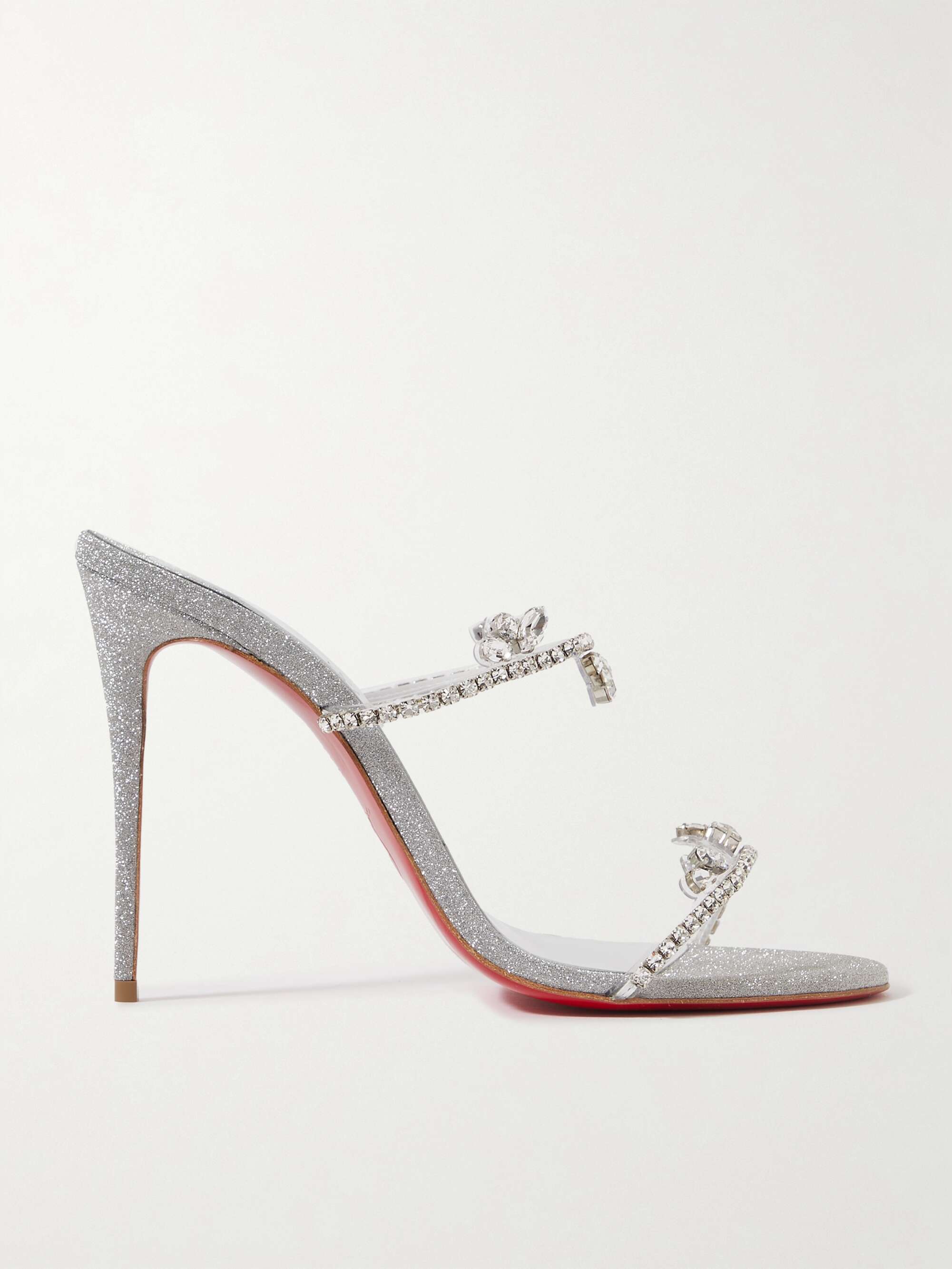 CHRISTIAN LOUBOUTIN Just Queen 100 crystal-embellished PVC mules