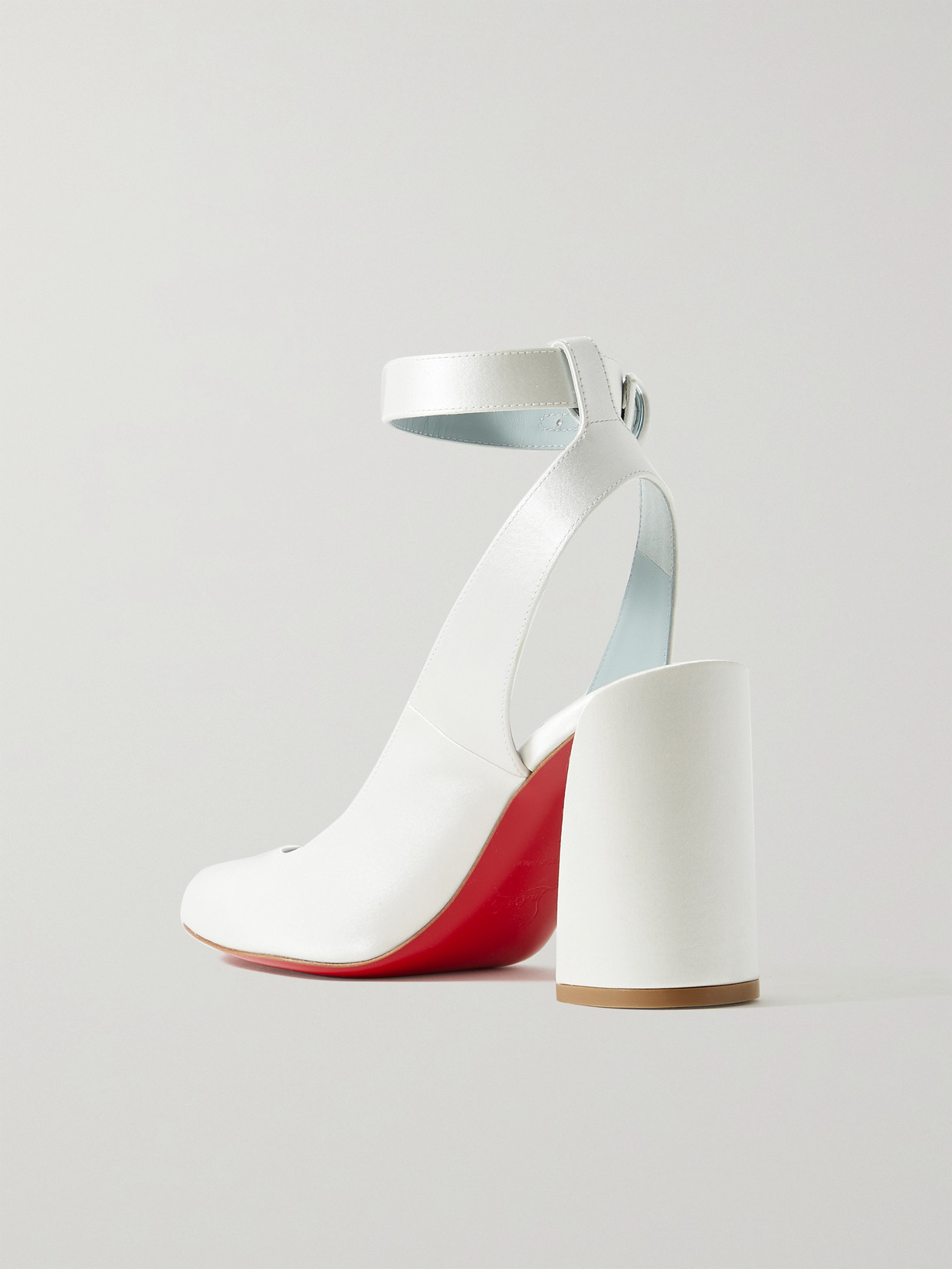 Shop Christian Louboutin Miss Sab 85 Satin Pumps In White