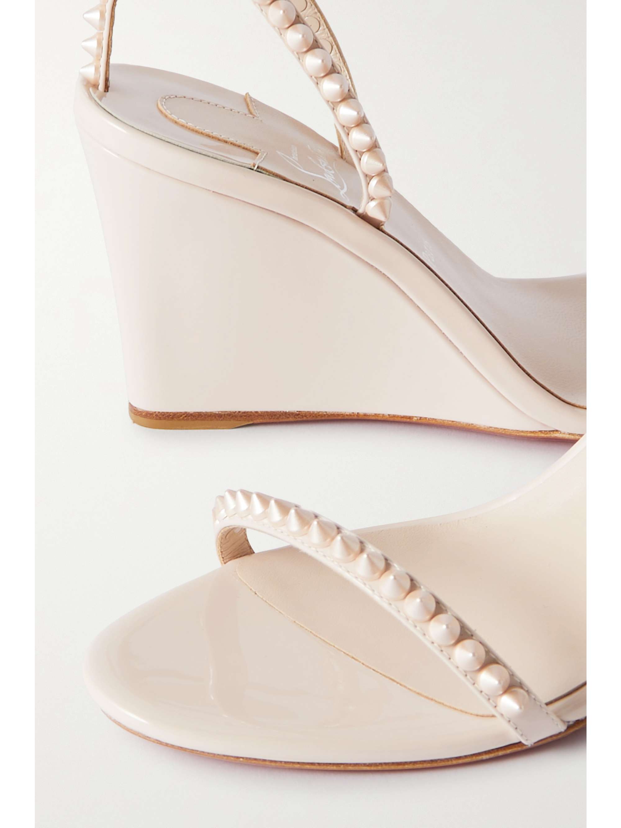 CHRISTIAN LOUBOUTIN So Me 85 studded patent-leather wedge sandals