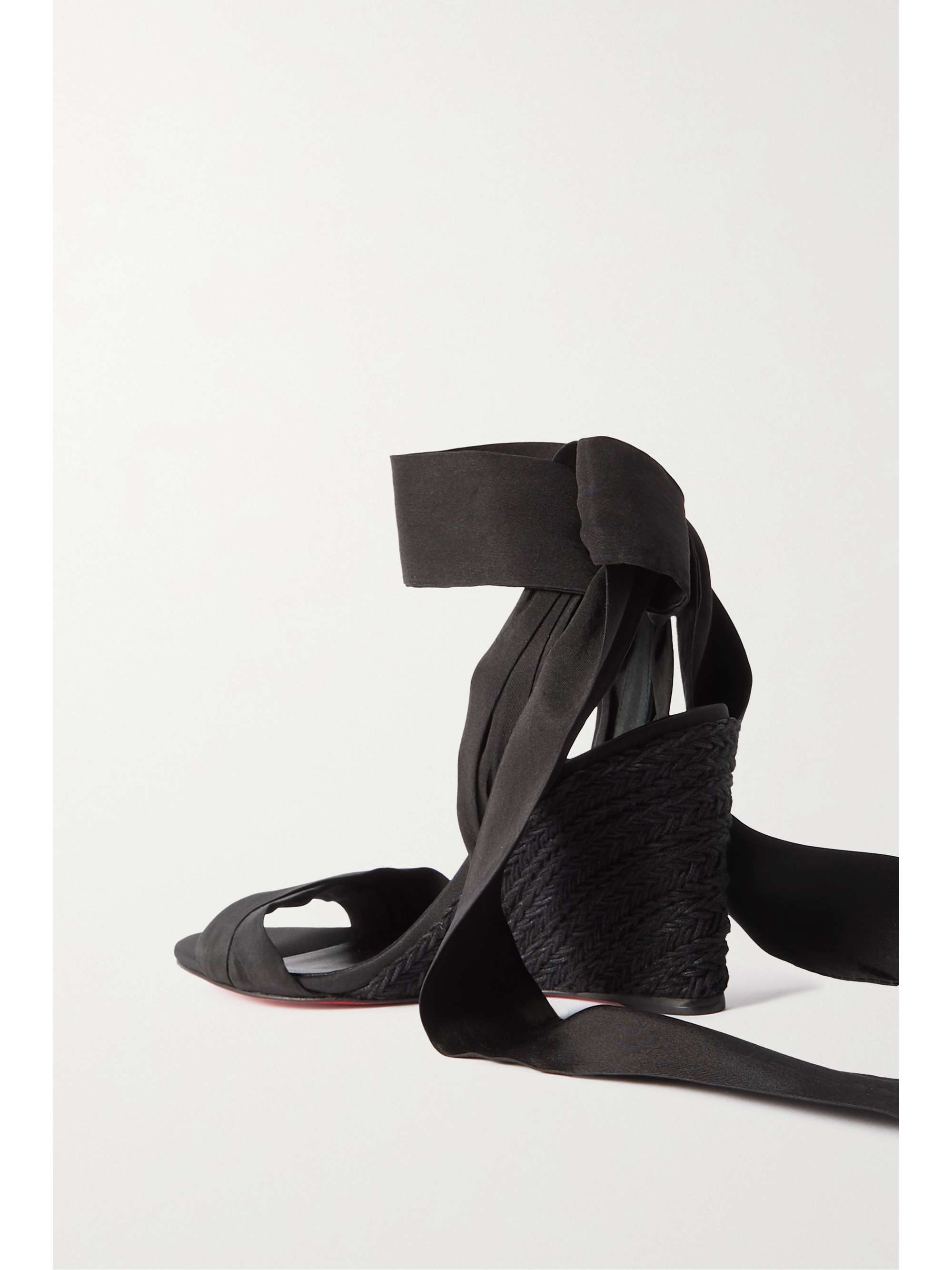 CHRISTIAN LOUBOUTIN Melides du Désert 85 faille espadrille wedge sandals