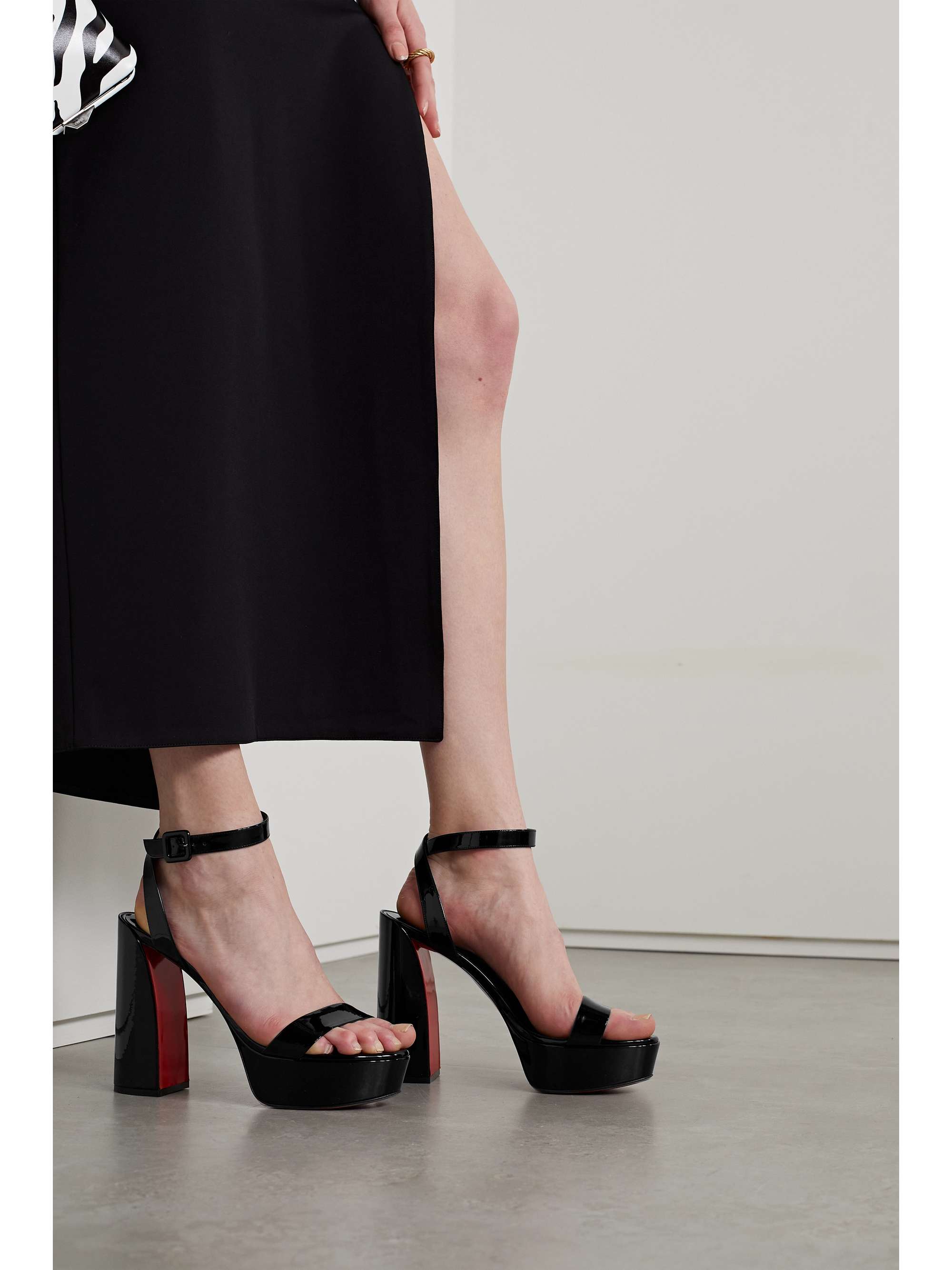 Christian Louboutin Loubi Bee Platform Leather Sandals in Black