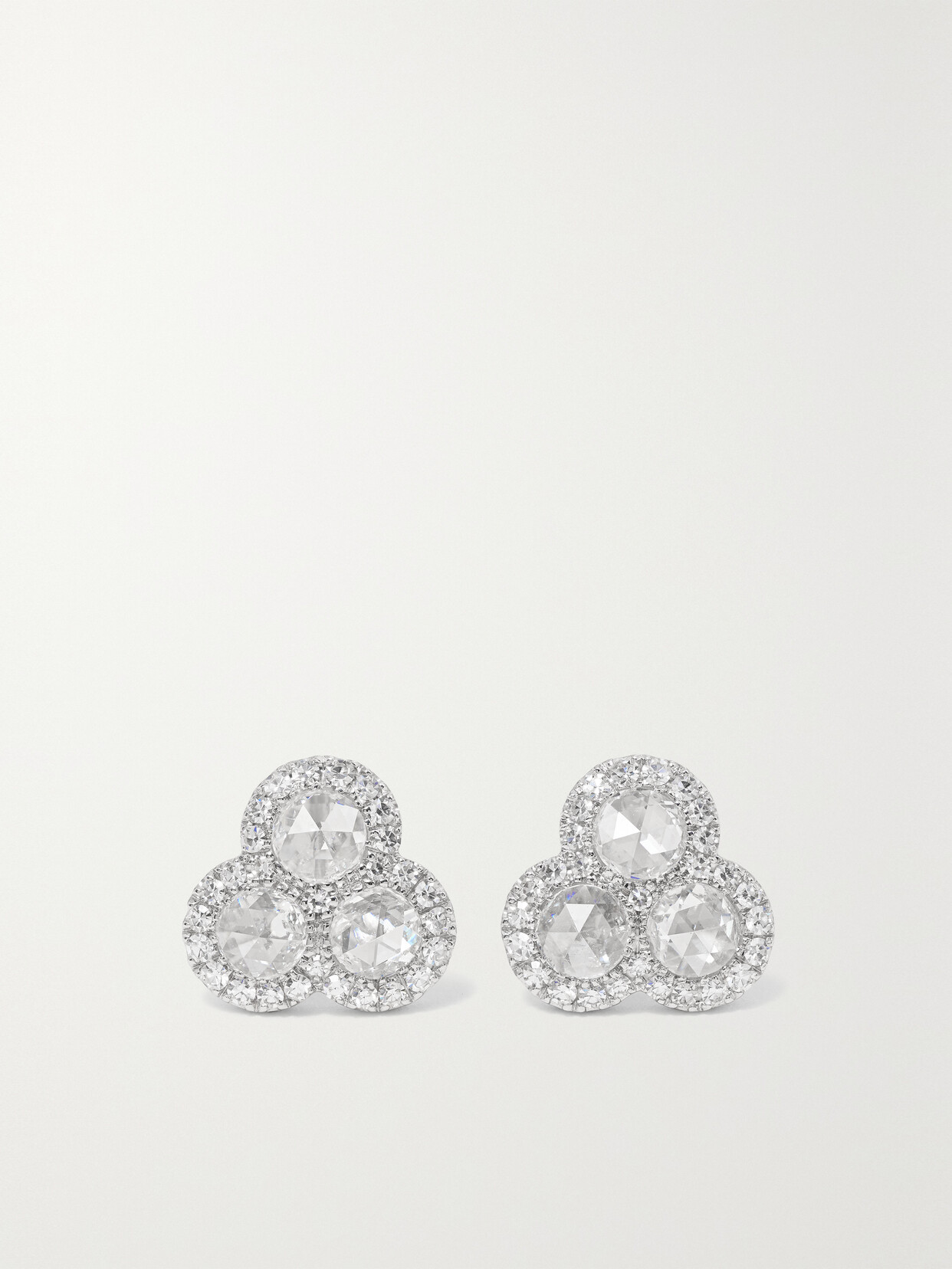 David Morris - 18-karat White Gold Diamond Earrings - one size