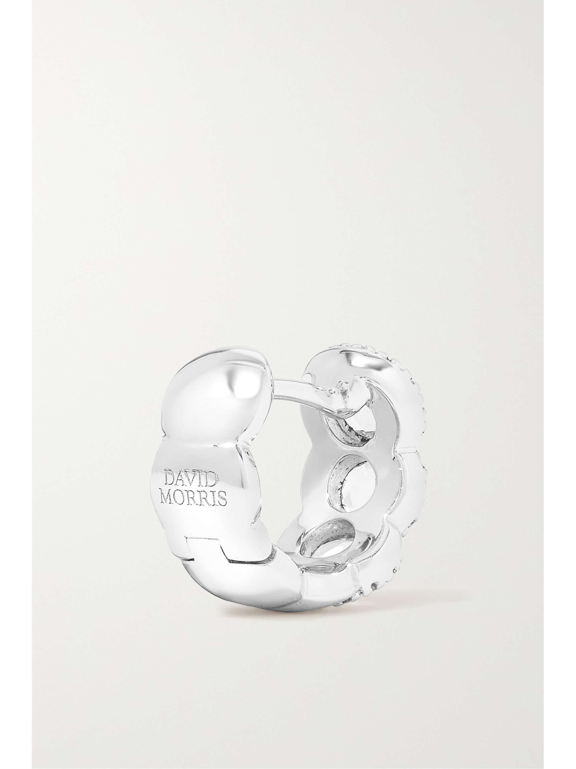 DAVID MORRIS 18-karat white gold diamond hoop earrings