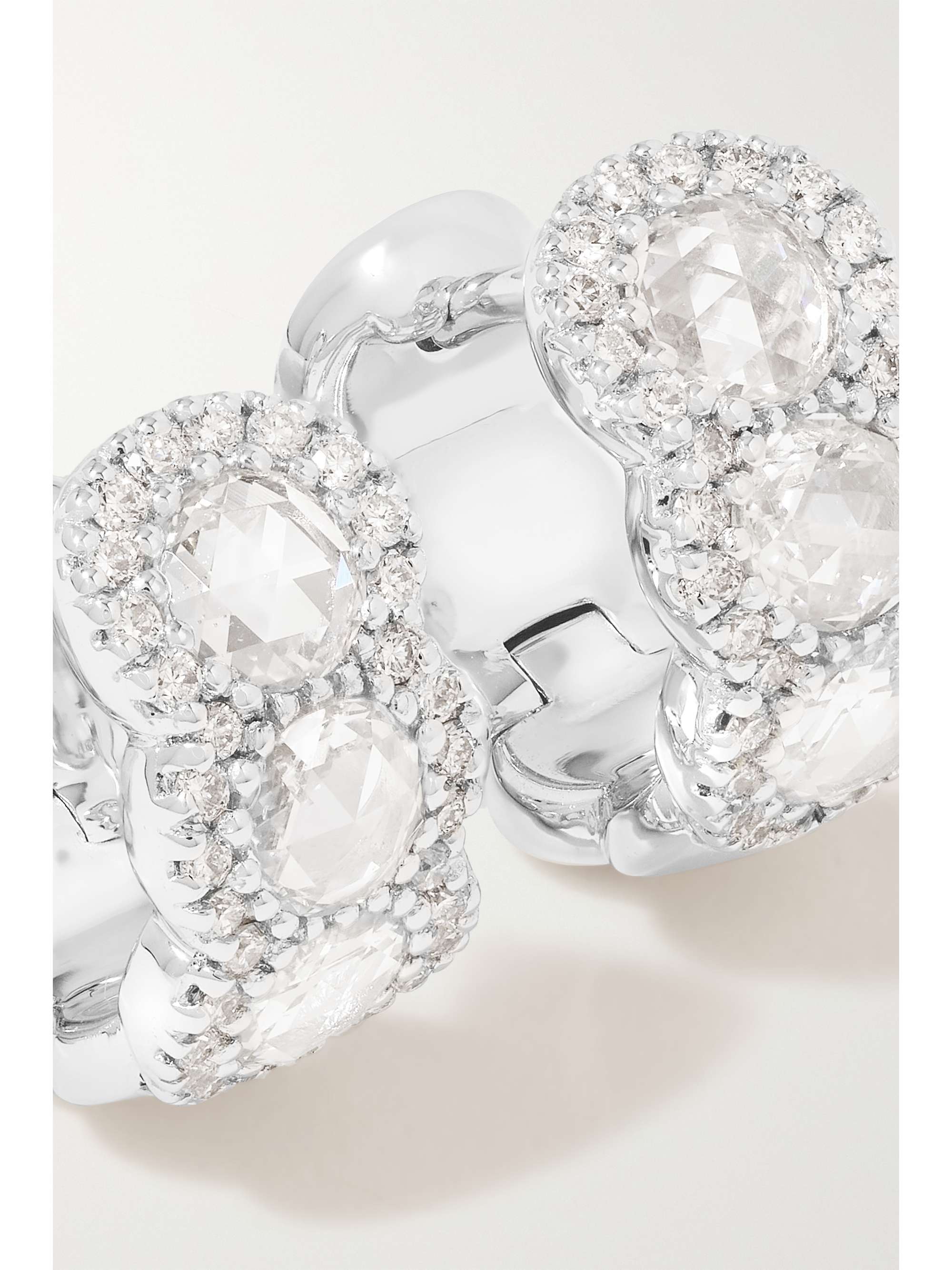 DAVID MORRIS 18-karat white gold diamond hoop earrings