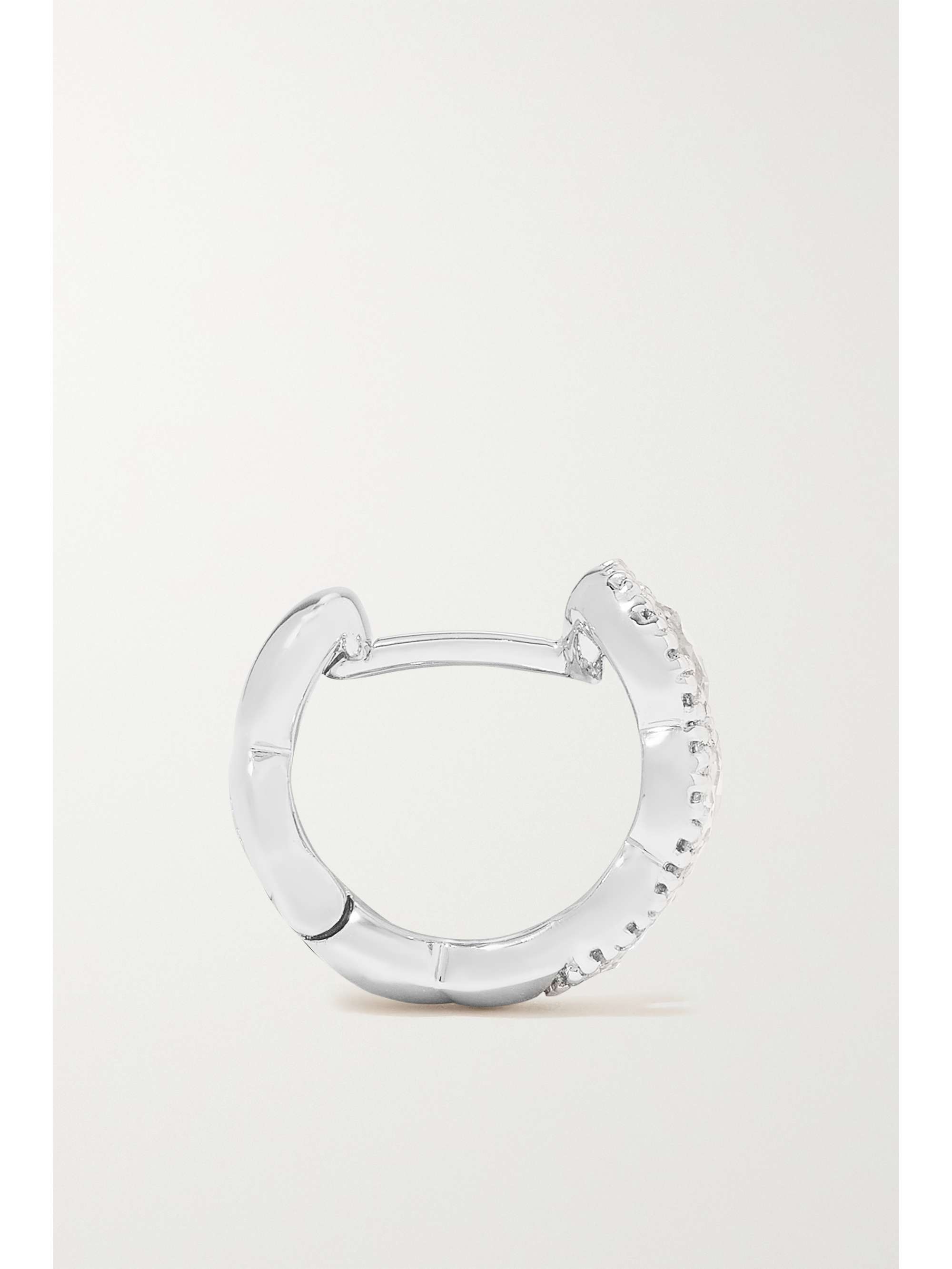 DAVID MORRIS 18-karat white gold diamond hoop earrings