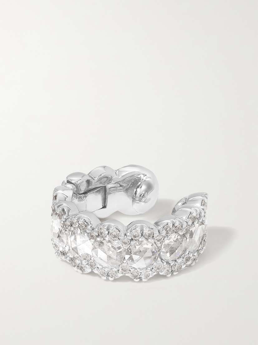 David Morris 18-karat White Gold Diamond Ear Cuff
