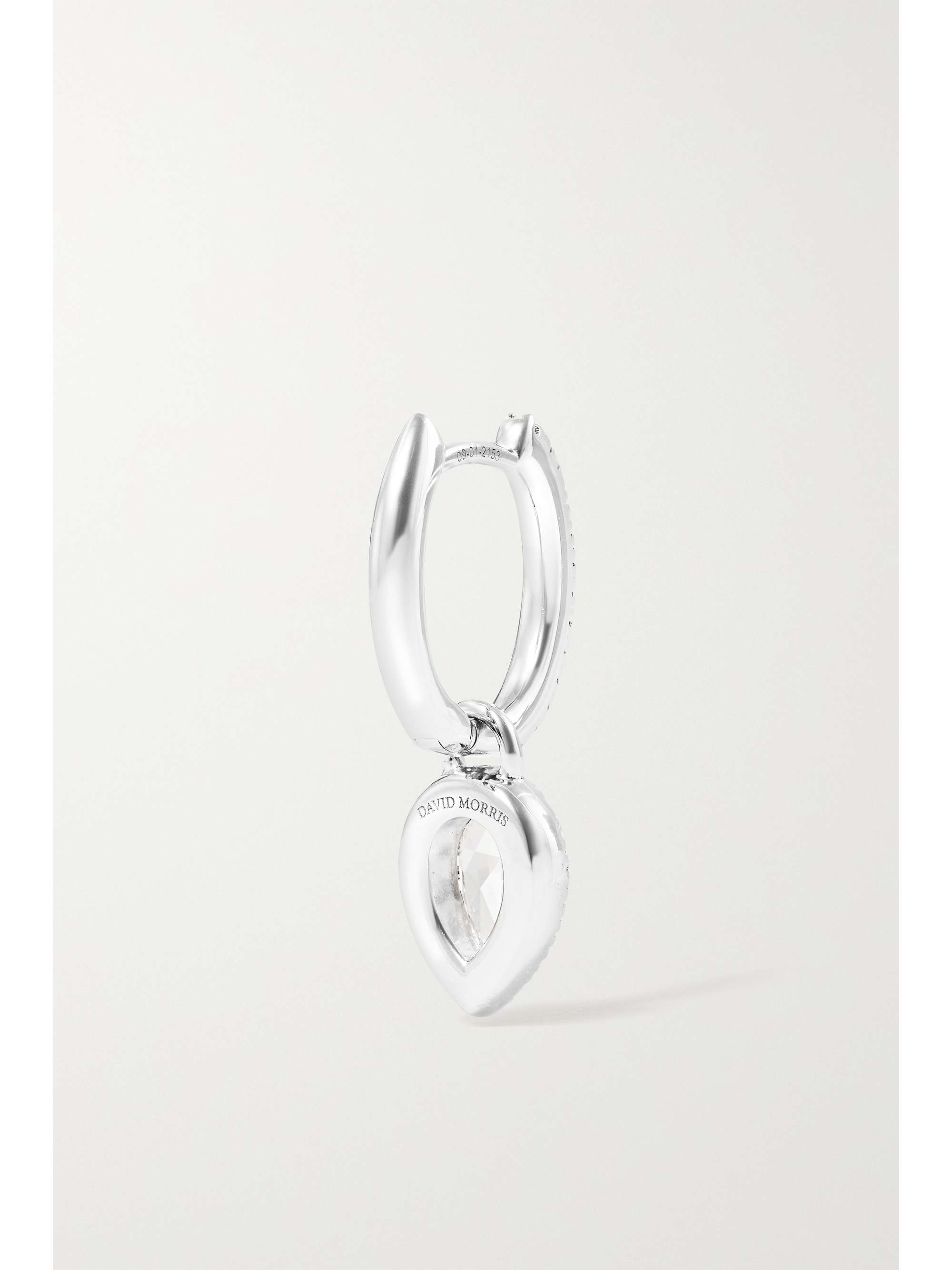 DAVID MORRIS 18-karat white gold diamond hoop earrings