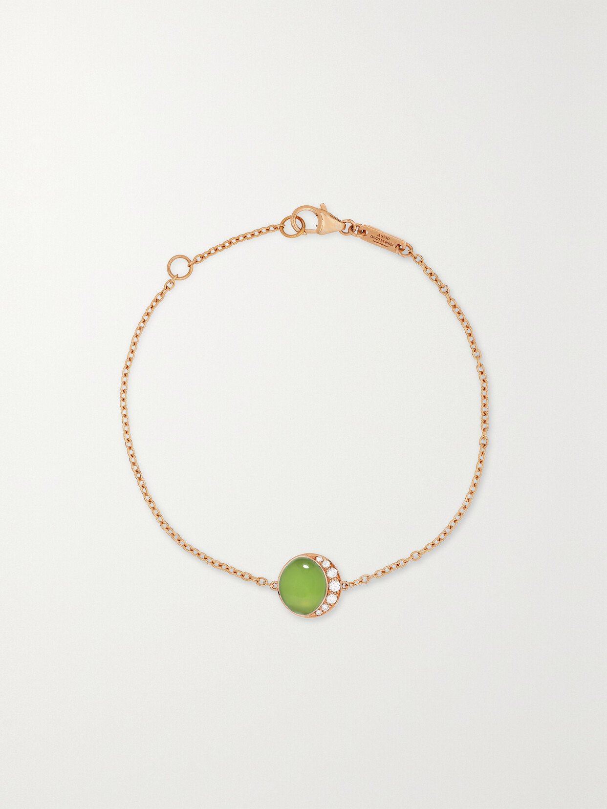 David Morris - Fortuna 18-karat Rose Gold, Chrysoprase And Diamond Bracelet - Green