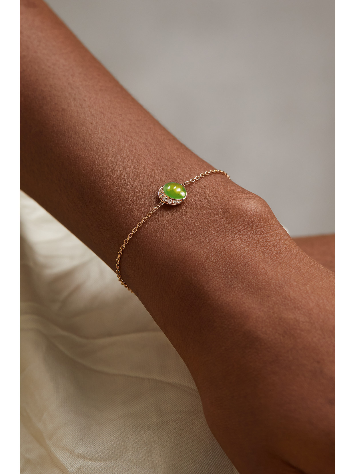 David Morris Fortuna 18-karat Rose Gold, Chrysoprase And Diamond Bracelet In Gold