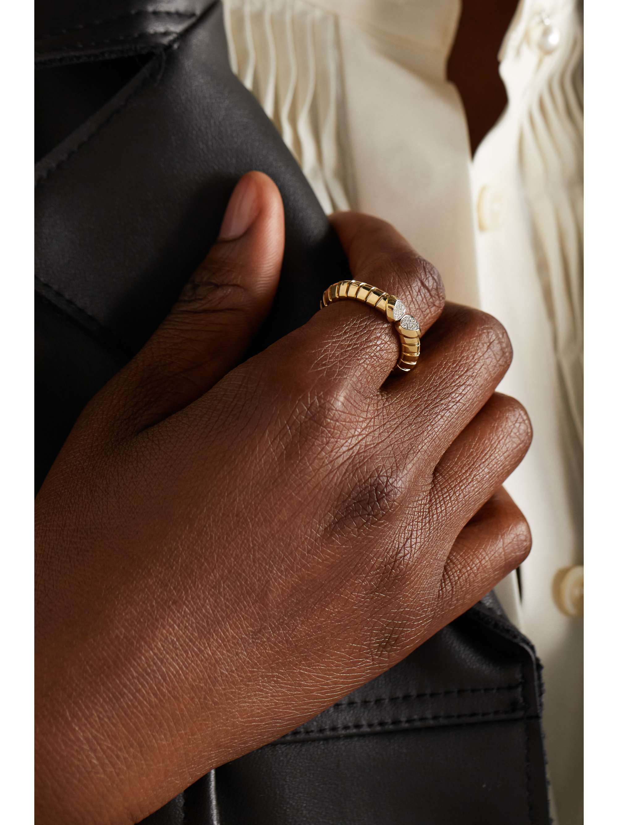 MARINA B Trisolina 18-karat gold, silver and diamond ring