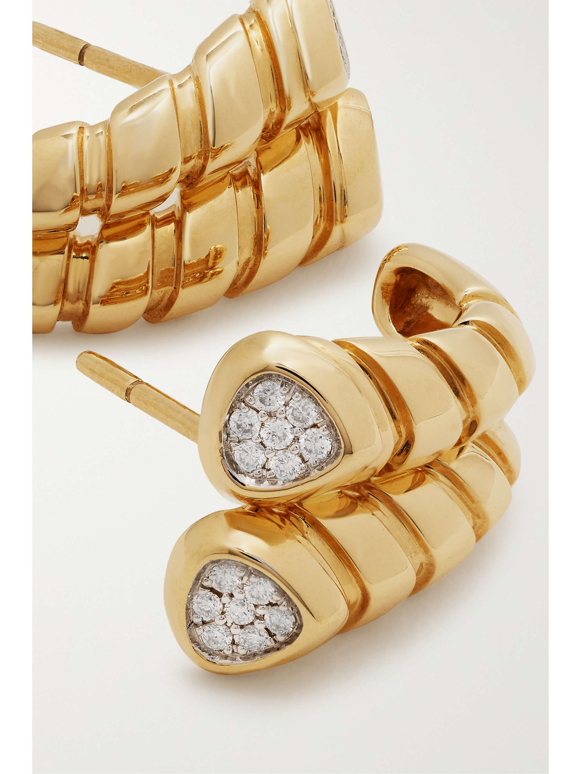 MARINA B Trisolina Double 18-karat gold diamond earrings