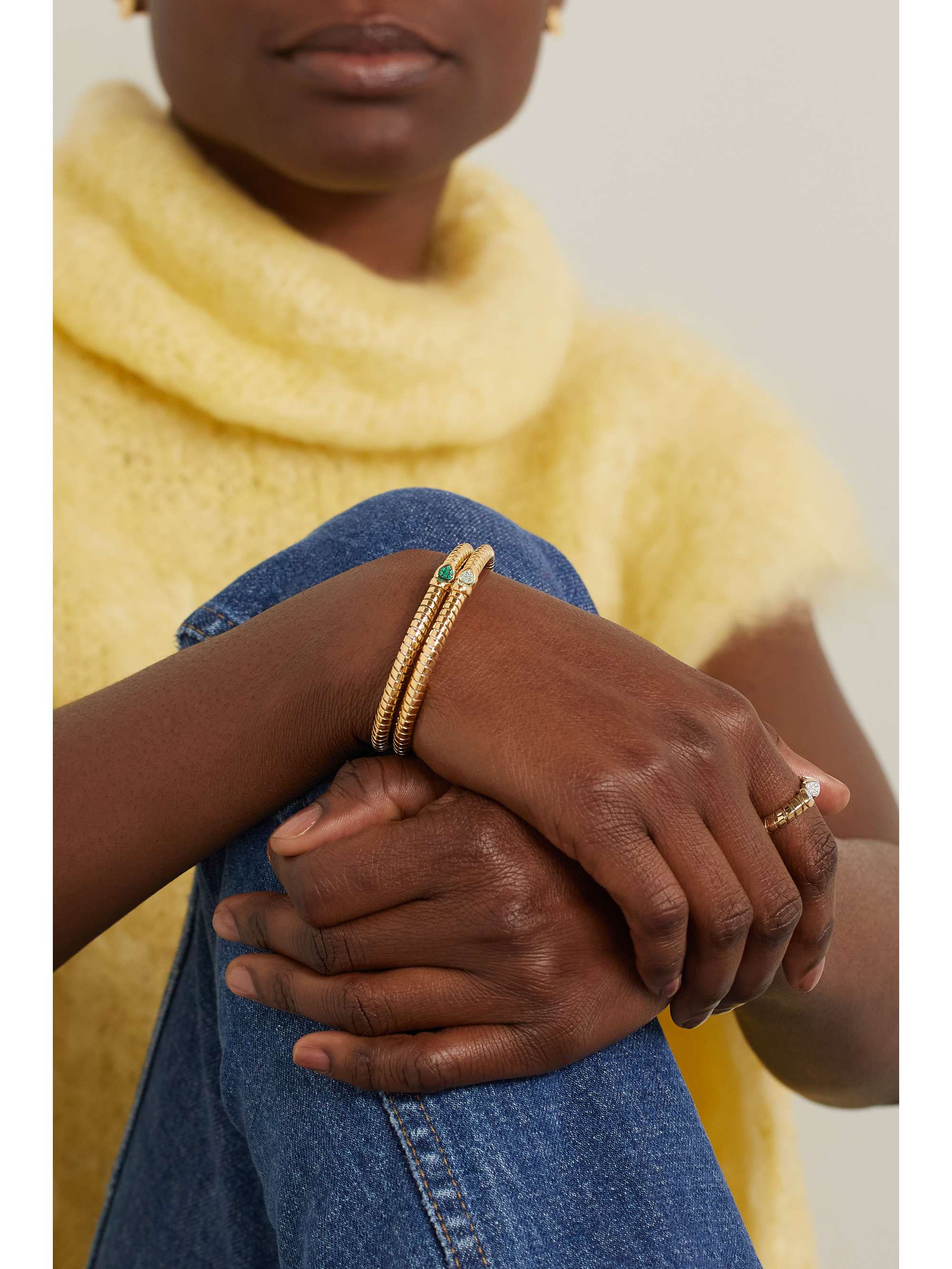 MARINA B Trisolina 18-karat gold tourmaline cuff