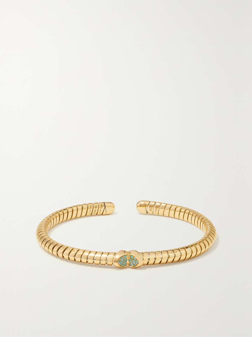 Marina B Trisolina 18-karat Gold Tourmaline Cuff