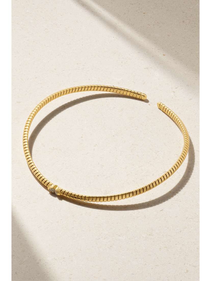 Marina B Trisolina 18-karat Gold Diamond Choker