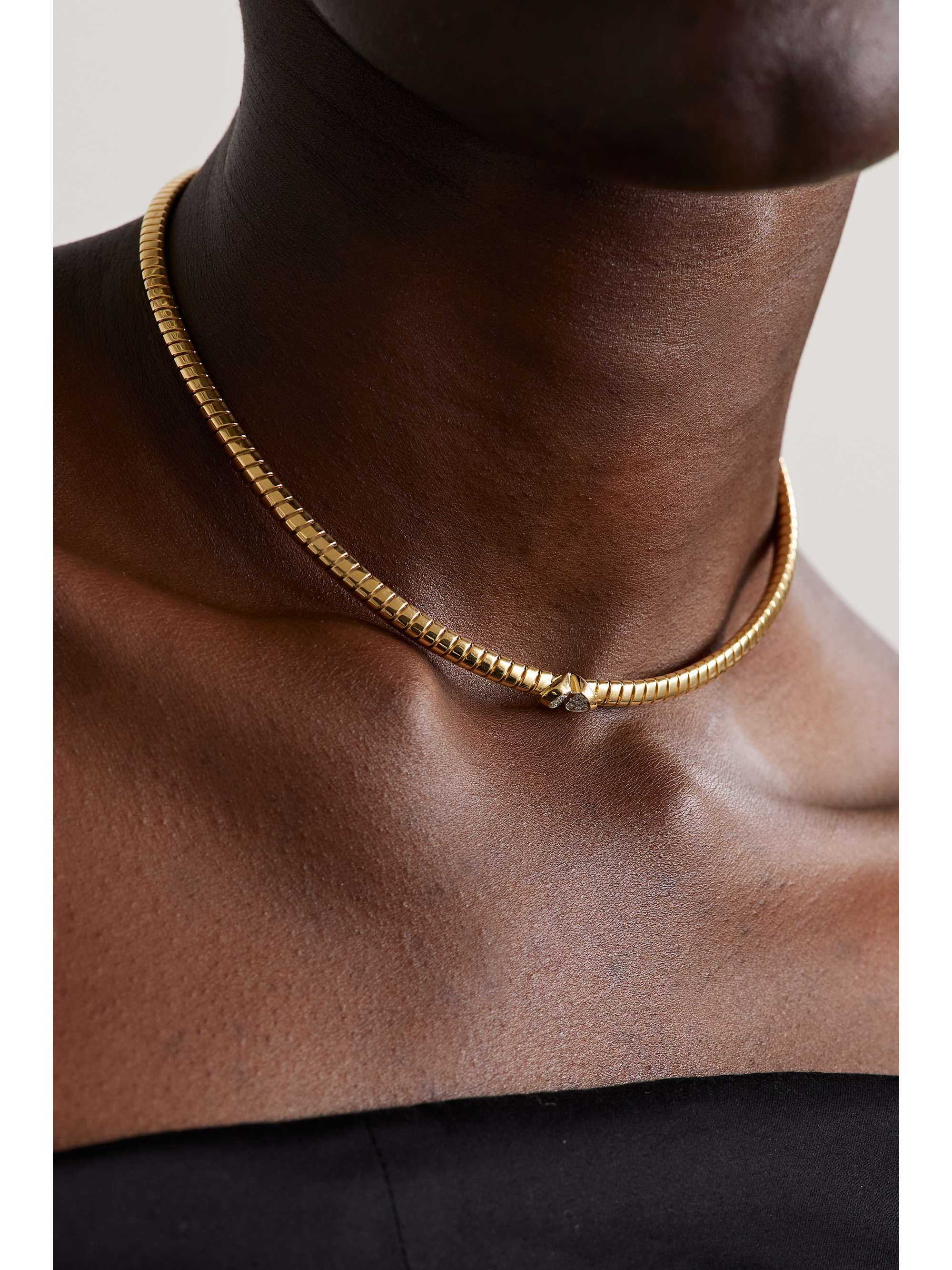 MARINA B Trisolina 18-karat gold diamond choker