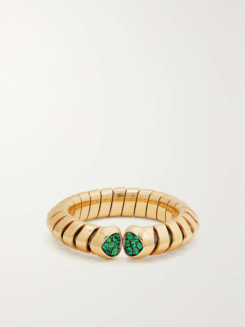 Marina B Trisolina 18-karat Gold Emerald Ring