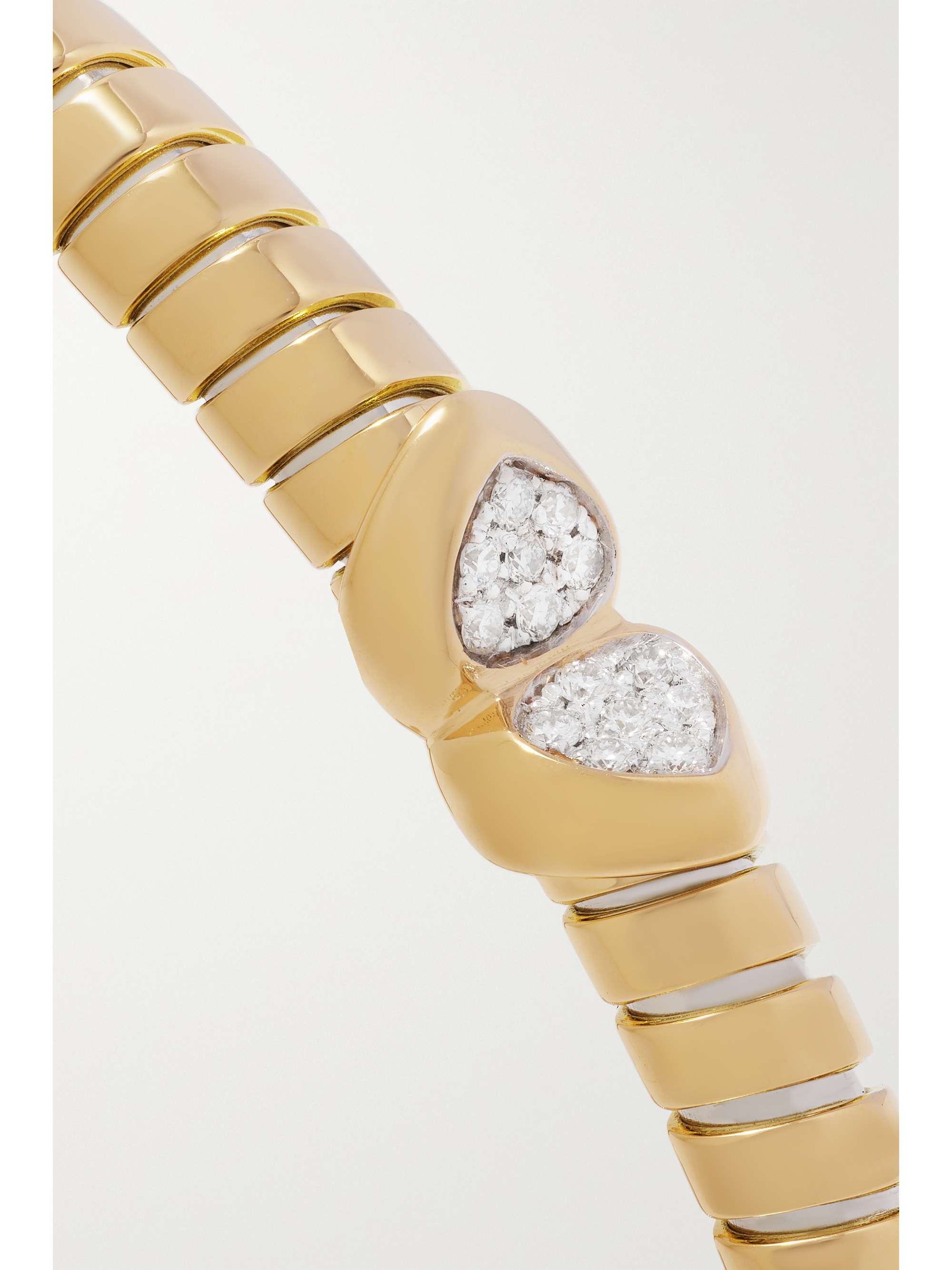 MARINA B Trisolina 18-karat gold, titanium and sterling silver diamond cuff