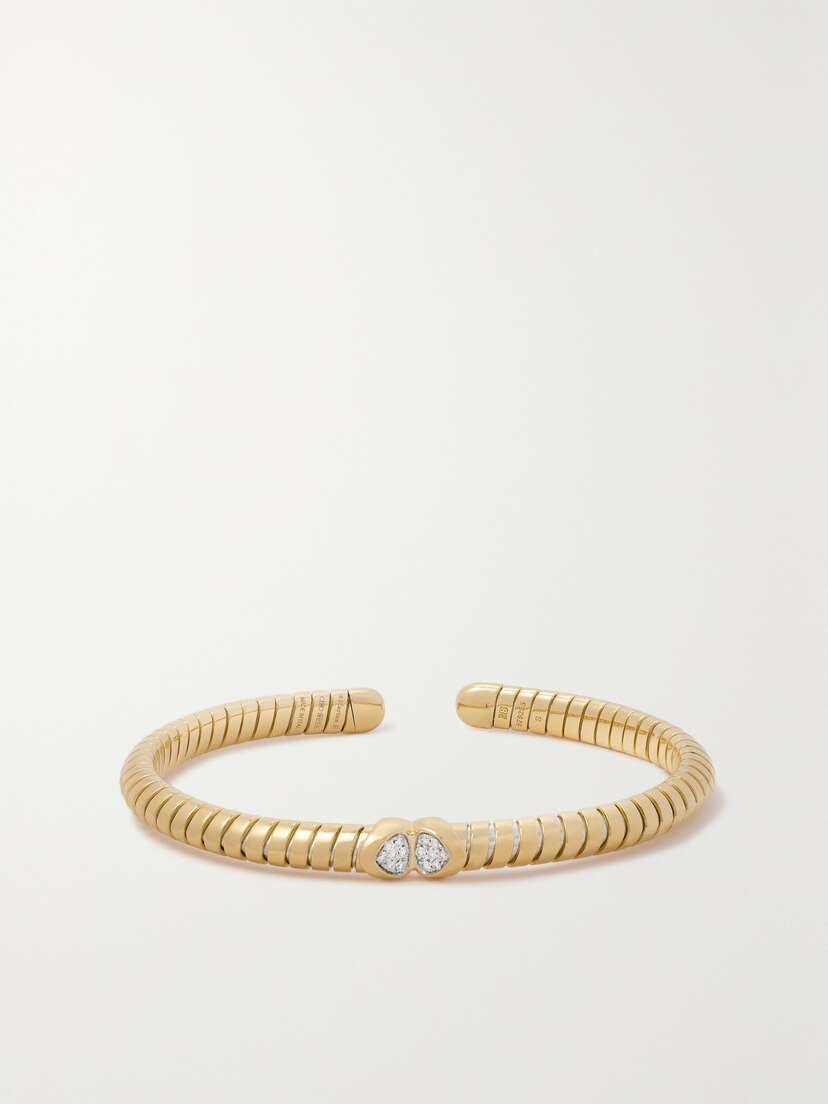 Marina B Trisolina 18-karat Gold, Titanium And Sterling Silver Diamond Cuff