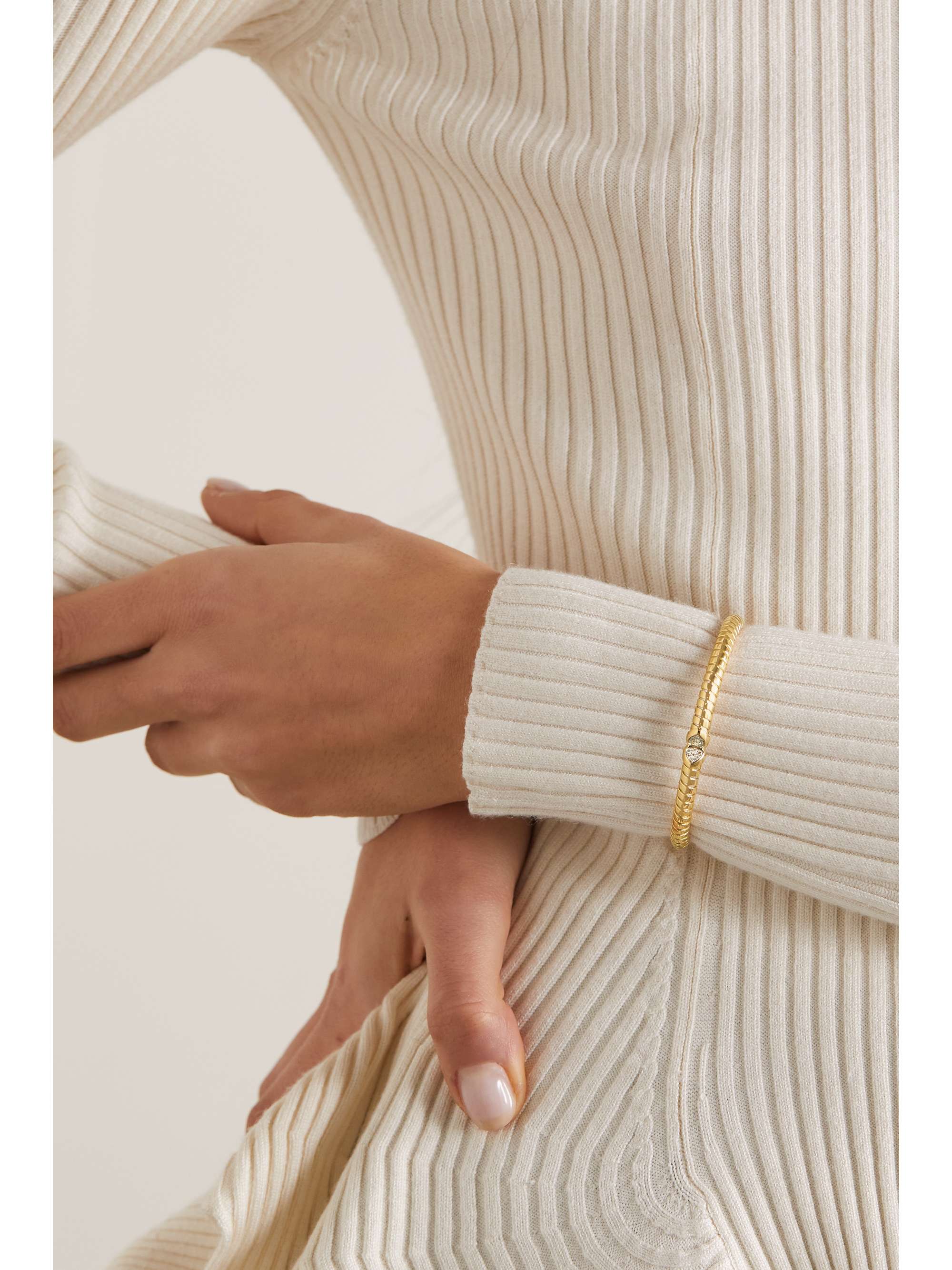 MARINA B Trisolina 18-karat gold, titanium and sterling silver diamond cuff