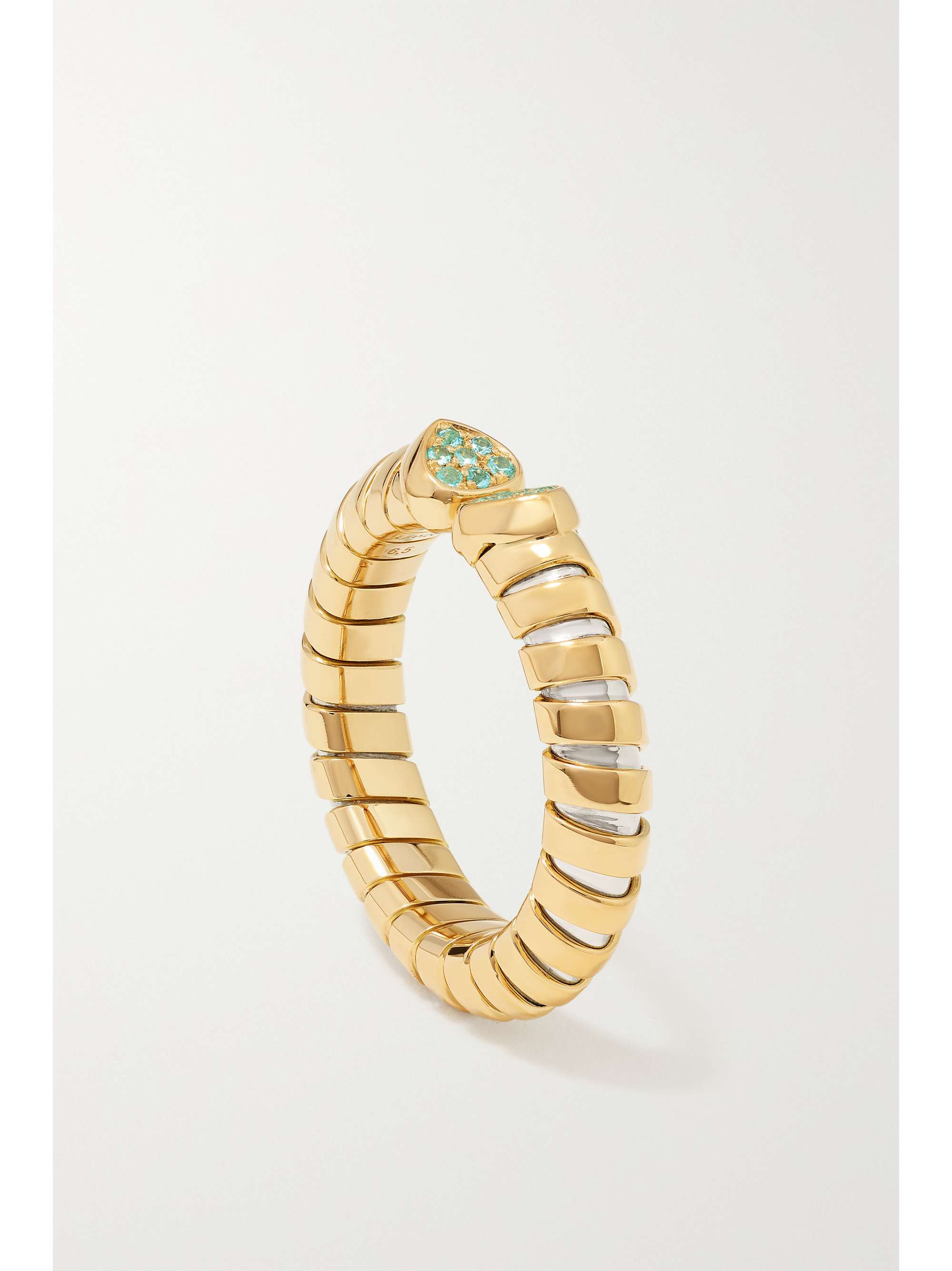 MARINA B Trisolina 18-karat gold, silver and tourmaline ring